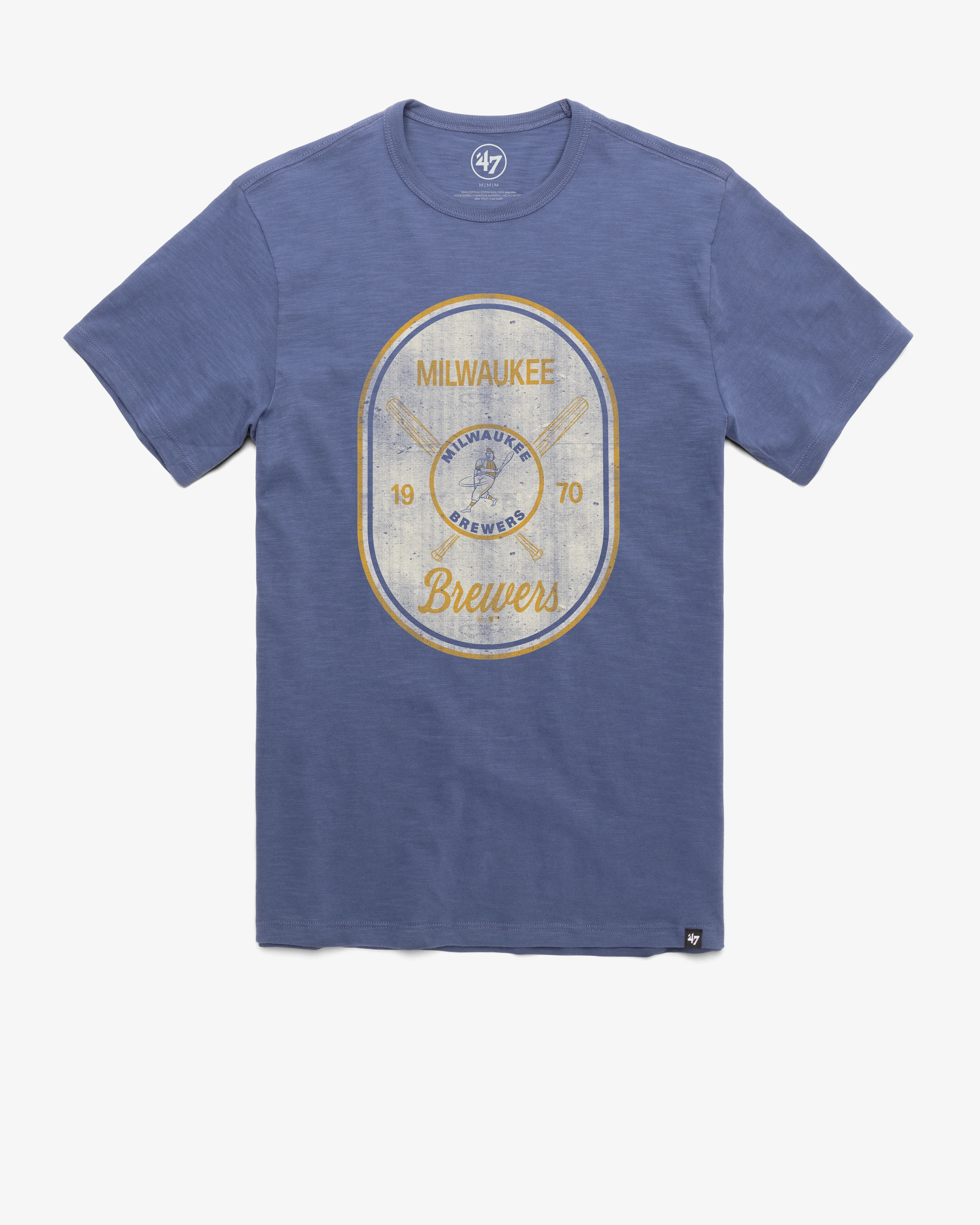 MILWAUKEE BREWERS COOPERSTOWN CROSS PATCH '47 SCRUM TEE