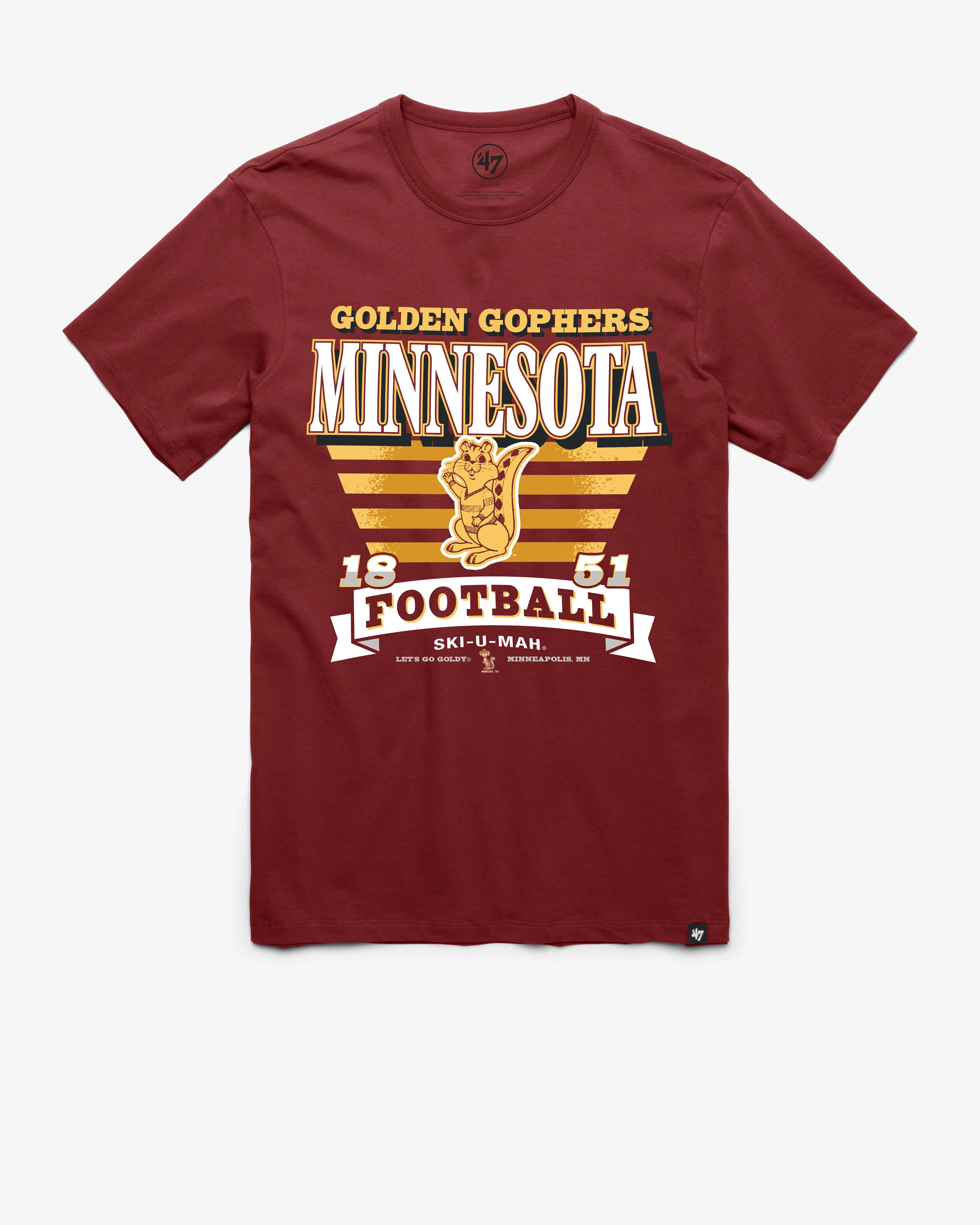 MINNESOTA GOLDEN GOPHERS VINTAGE STRIPE SPLASH '47 FRANKLIN TEE