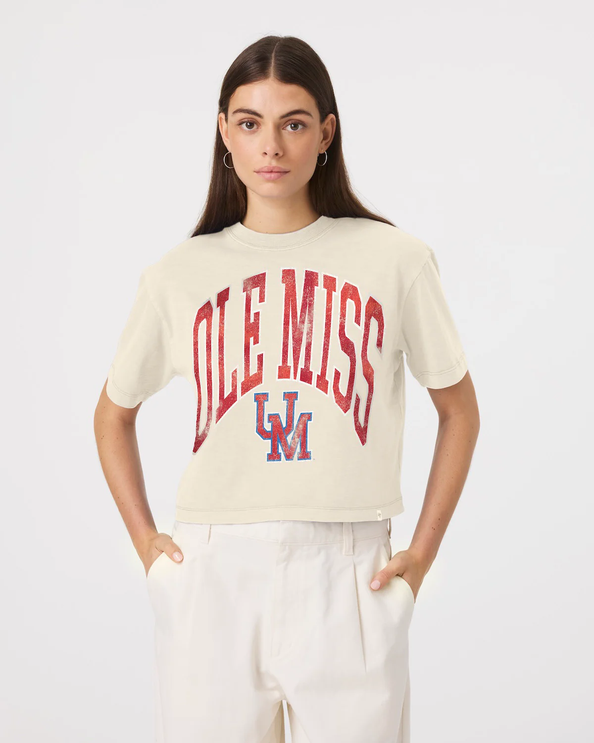 MISSISSIPPI REBELS VINTAGE MINDI HEAVY '47 SLUB CROP TEE WOMENS