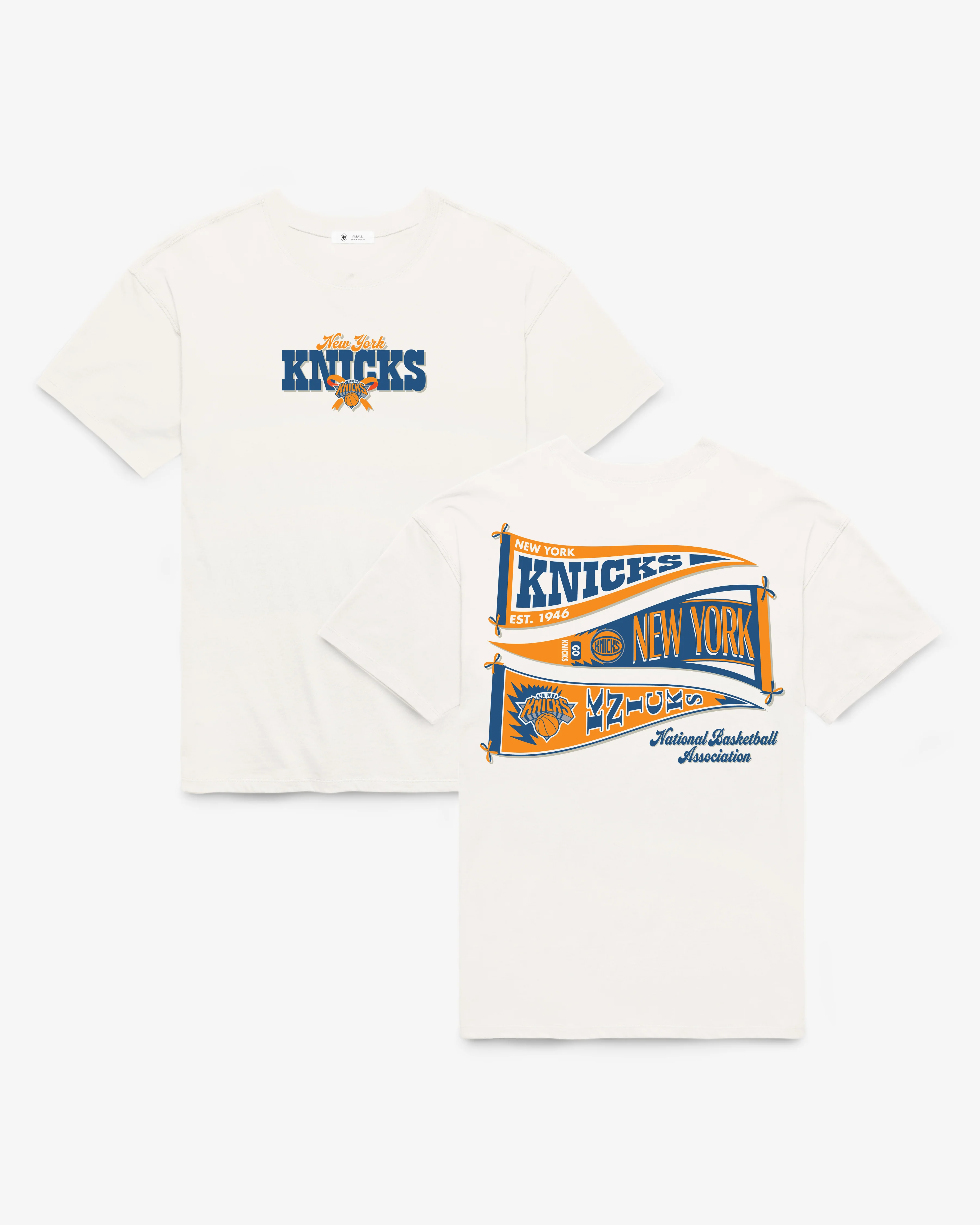 NEW YORK KNICKS BOW AND BANNER BACKER '47 SADIE TEE WOMENS