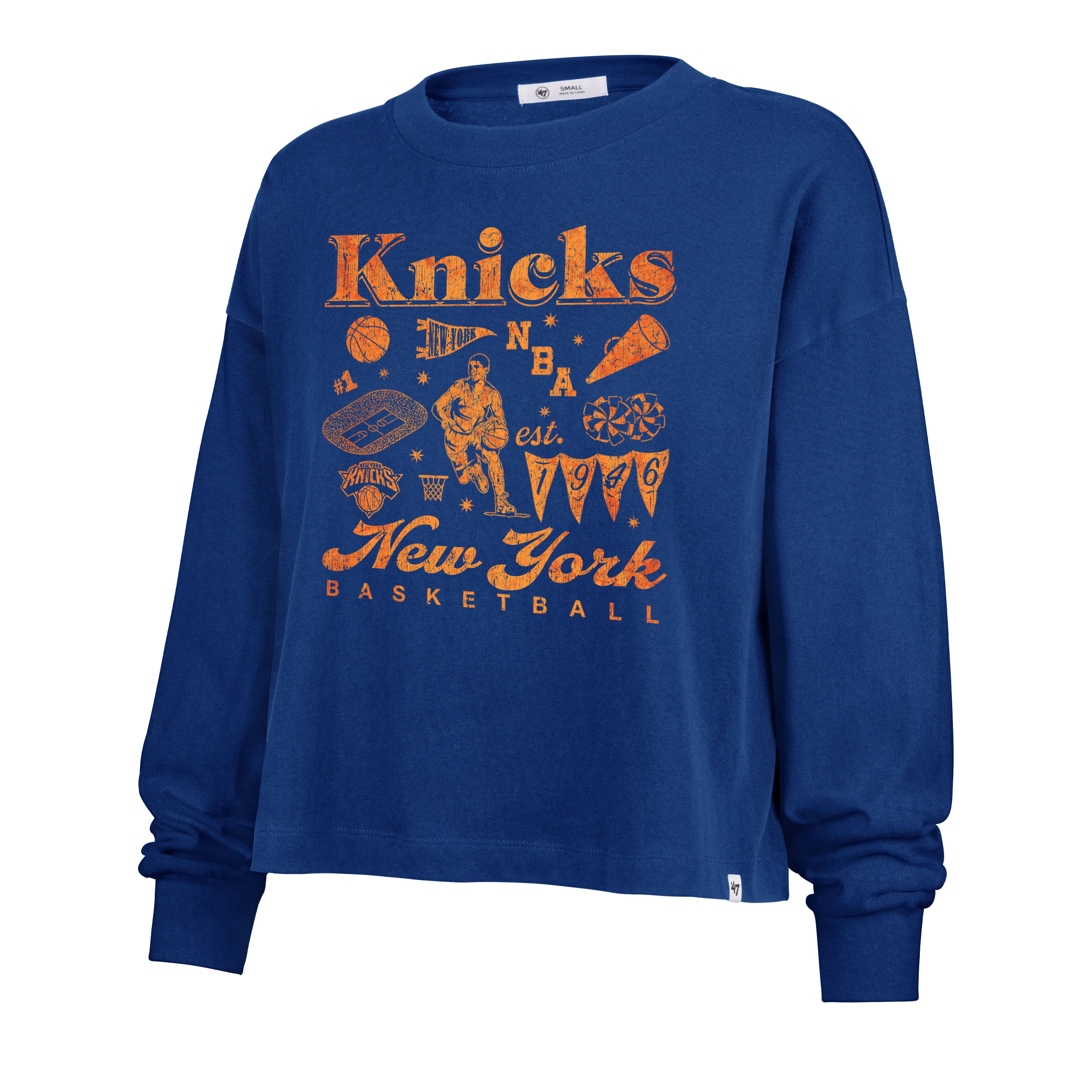 NEW YORK KNICKS TEAM COLLAGE '47 SYDNEY LONG SLEEVE TEE WOMENS