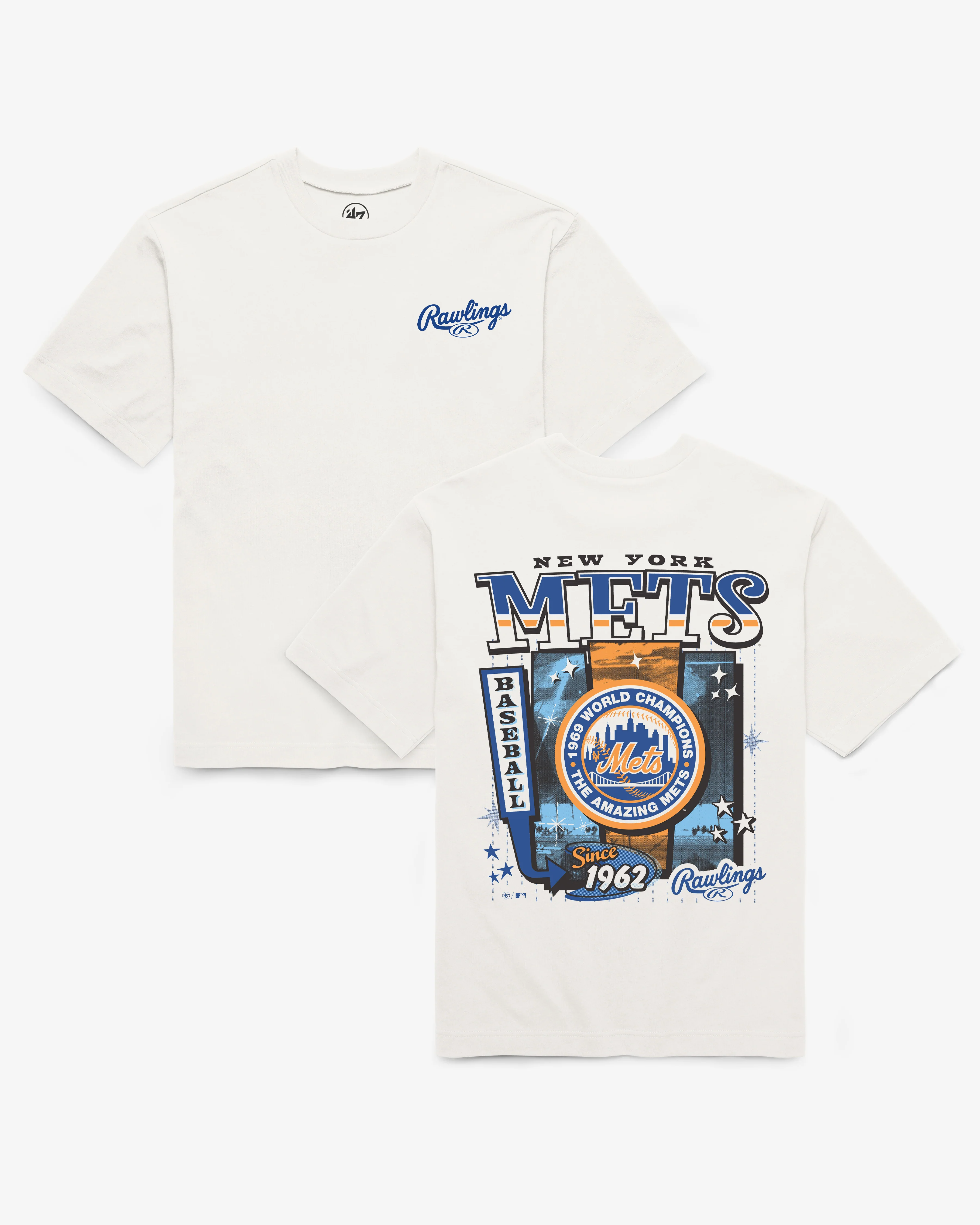 NEW YORK METS COOPERSTOWN RAWLINGS POSTER '47 FOUNDATION TEE