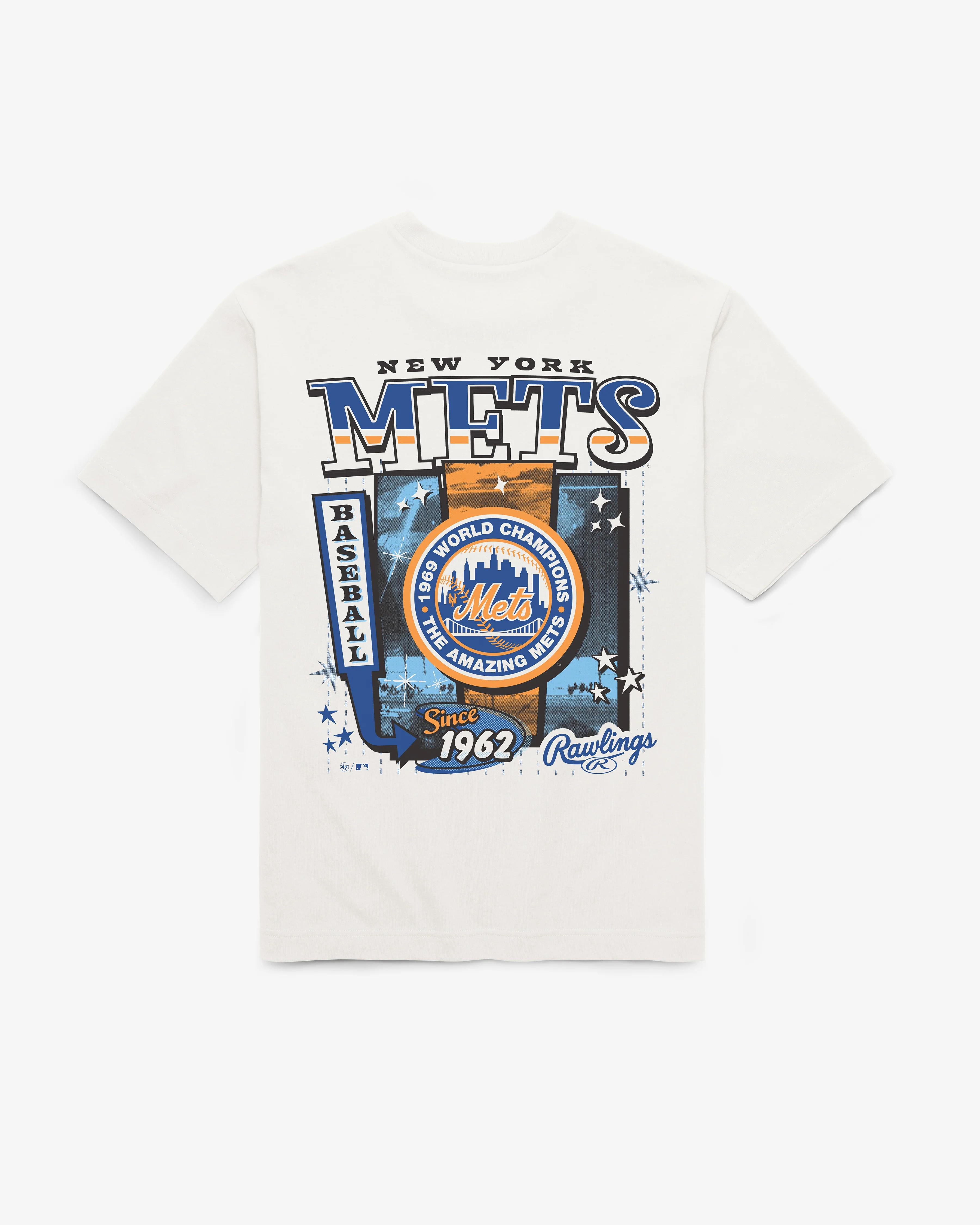 NEW YORK METS COOPERSTOWN RAWLINGS POSTER '47 FOUNDATION TEE - Image 3