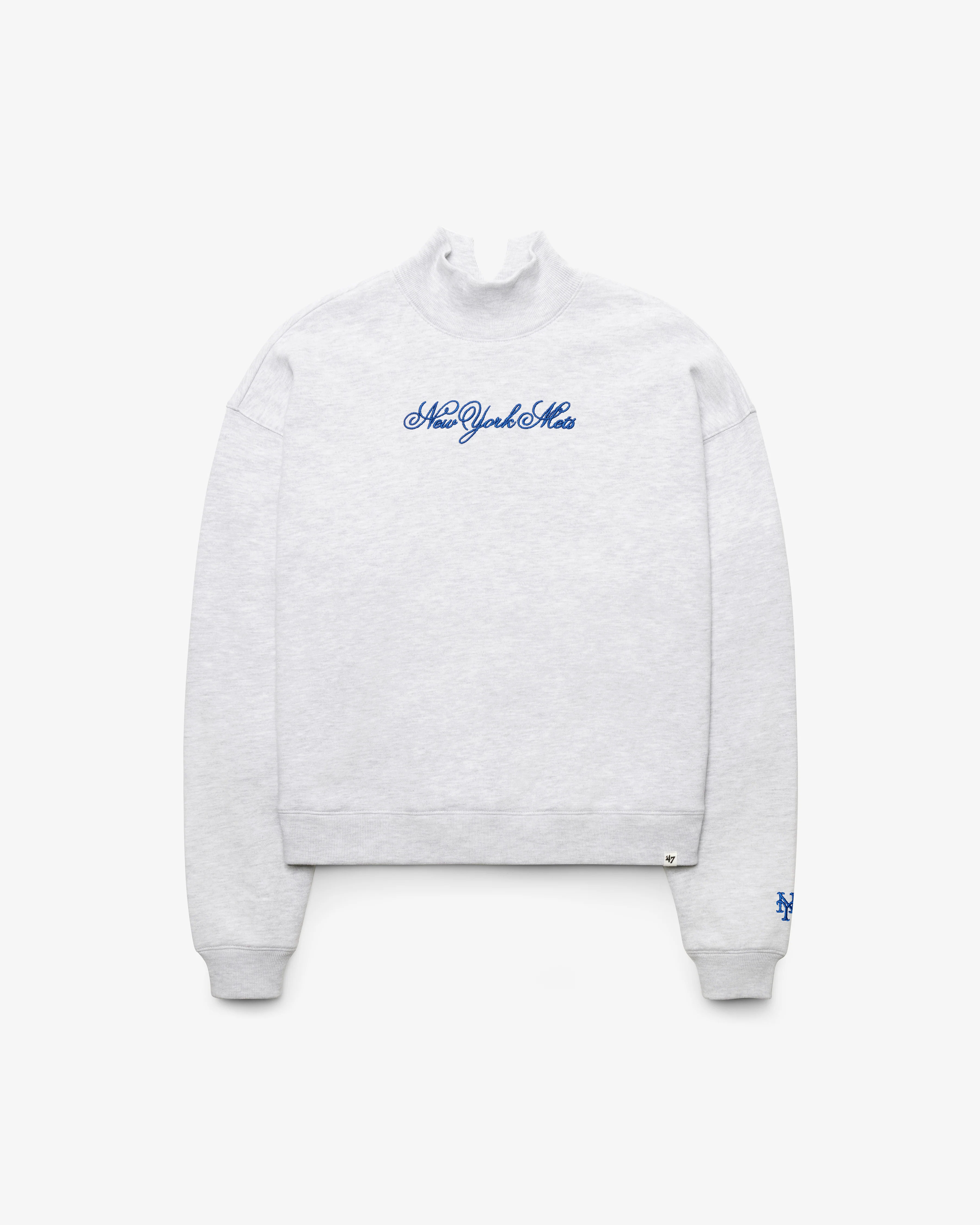 NEW YORK METS SCRIPT '47 MOCK NECK PULLOVER WOMENS