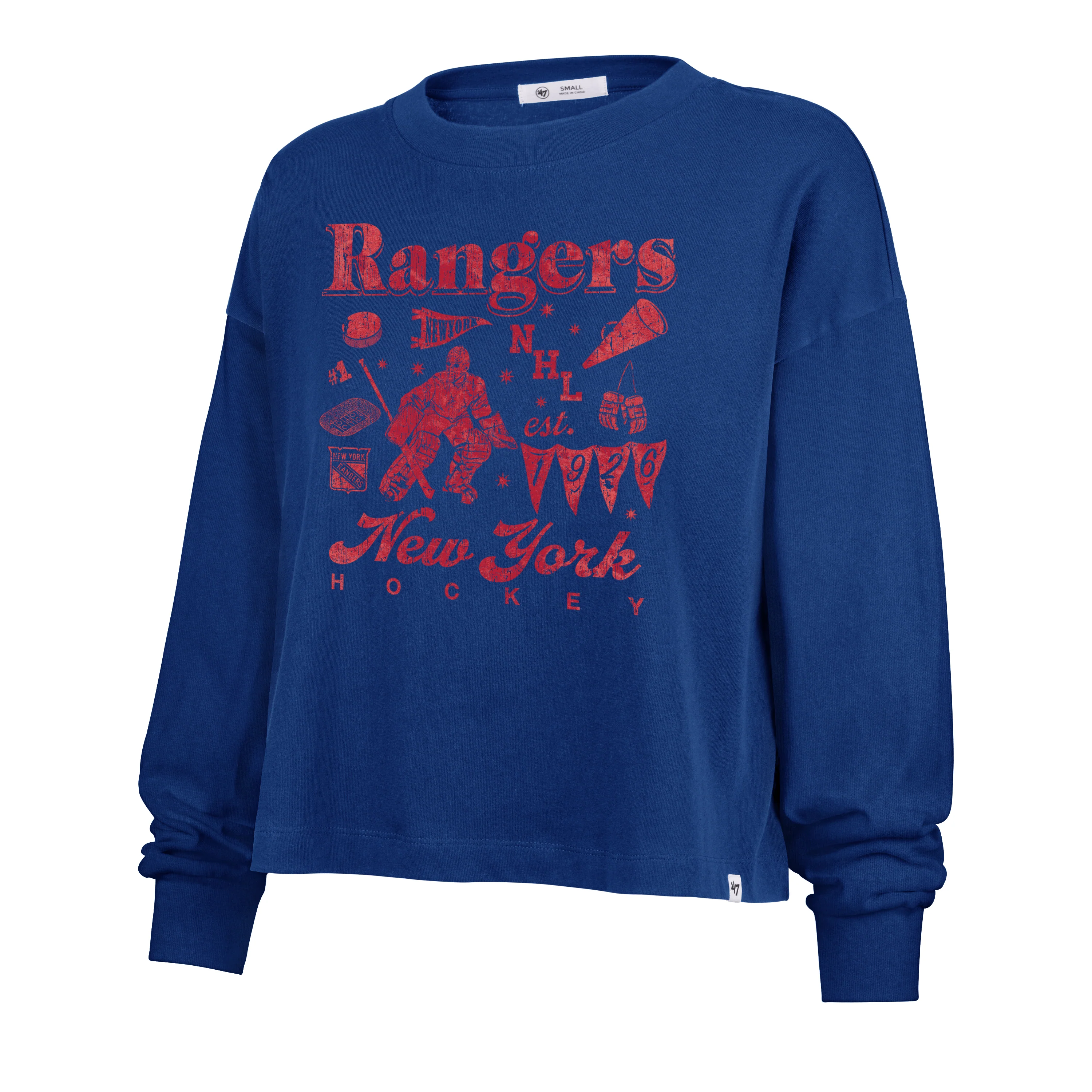 NEW YORK RANGERS TEAM COLLAGE '47 SYDNEY LONG SLEEVE TEE WOMENS