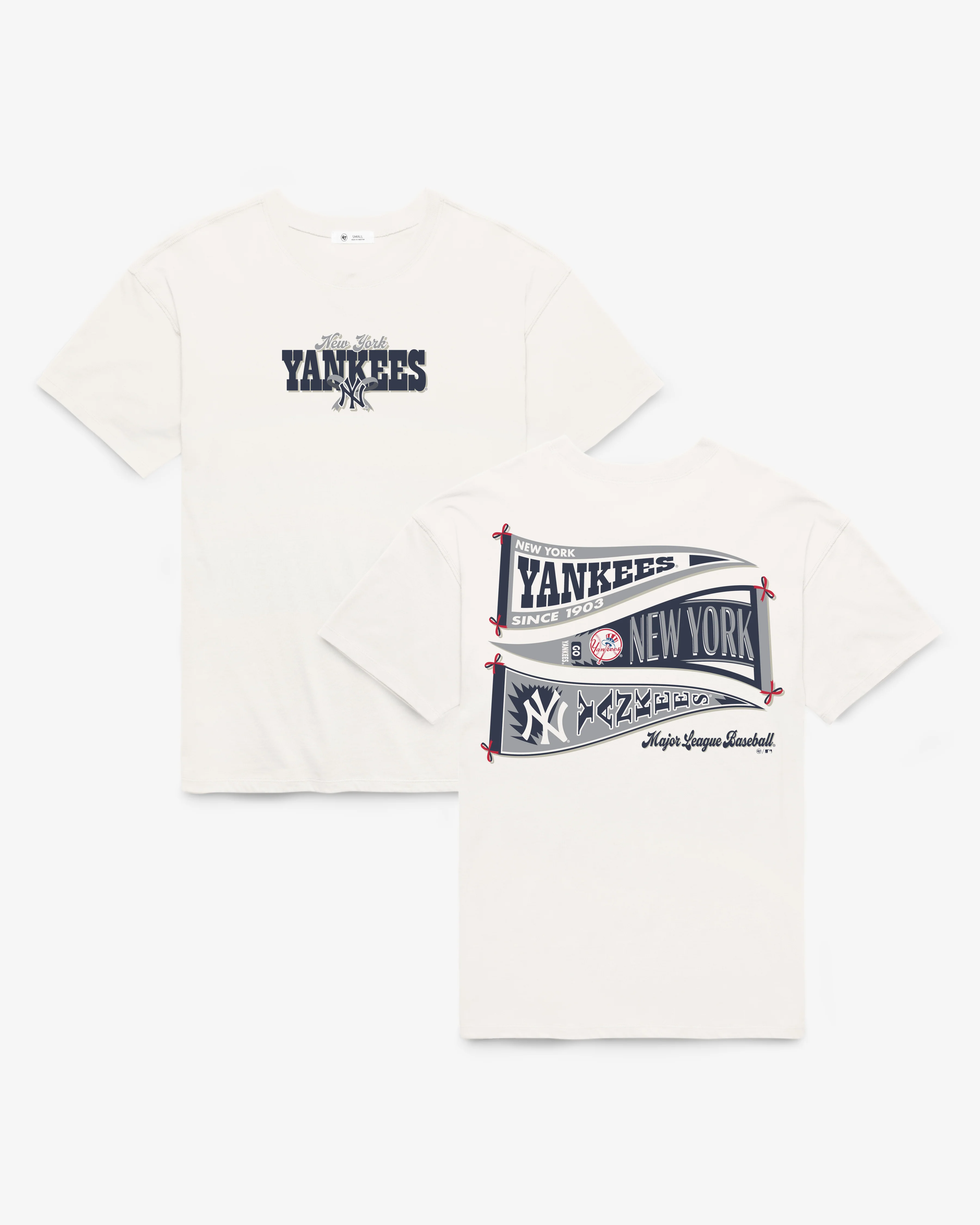 NEW YORK YANKEES BOW AND BANNER BACKER '47 SADIE TEE WOMENS