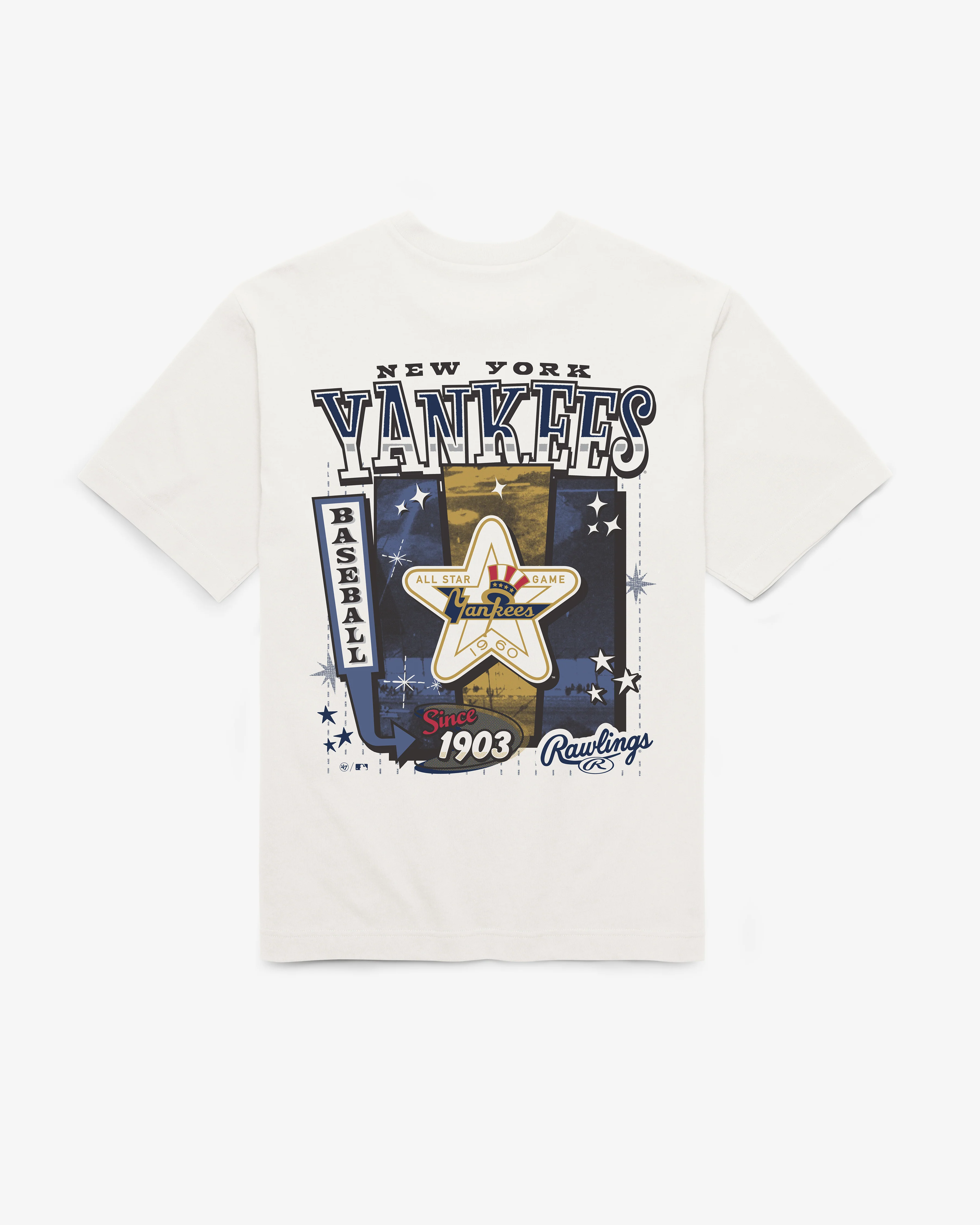 NEW YORK YANKEES COOPERSTOWN RAWLINGS POSTER '47 FOUNDATION TEE - Image 3