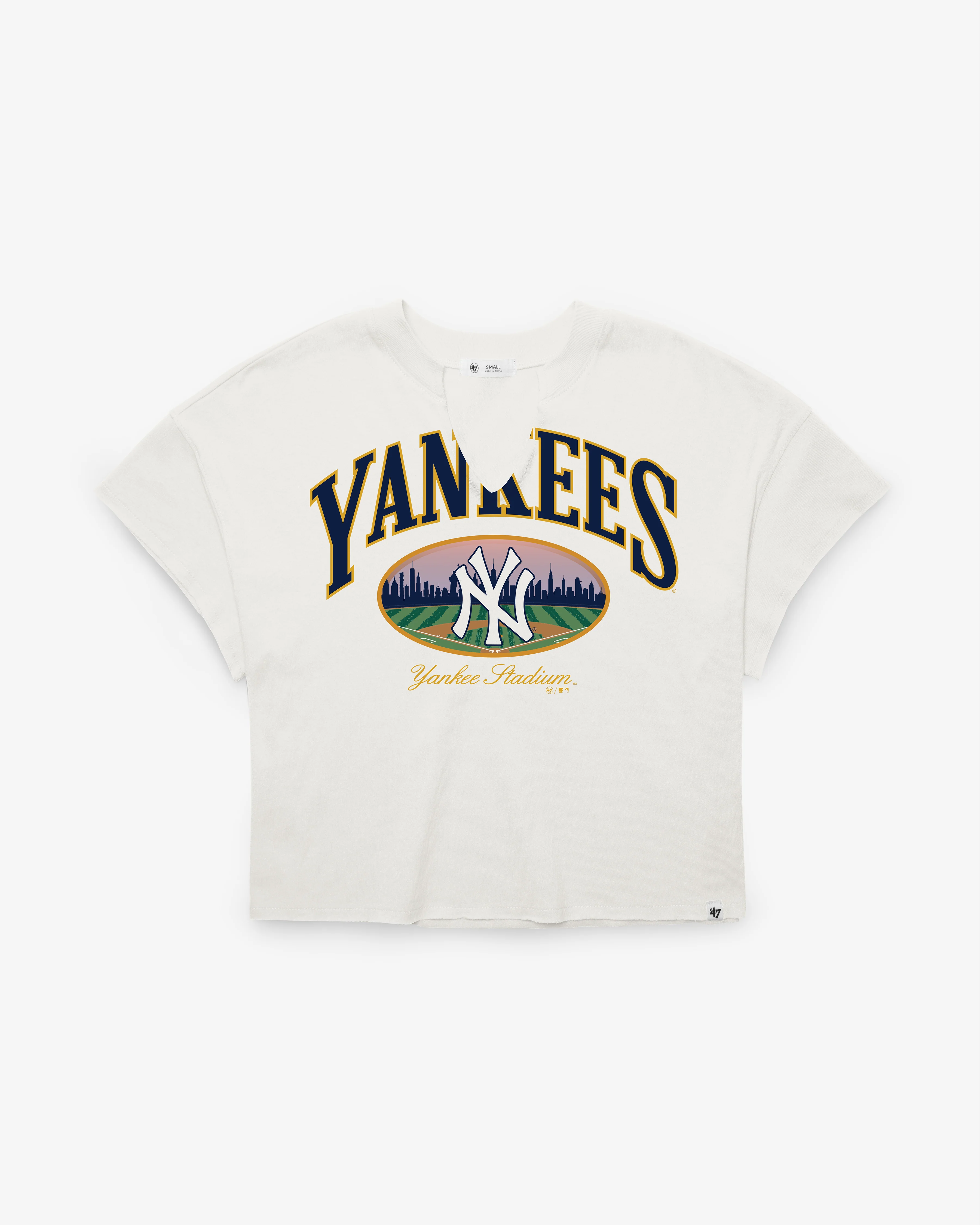 NEW YORK YANKEES OPEN CITY '47 OVERSIZED NOTCH NECK TEE WOMENS