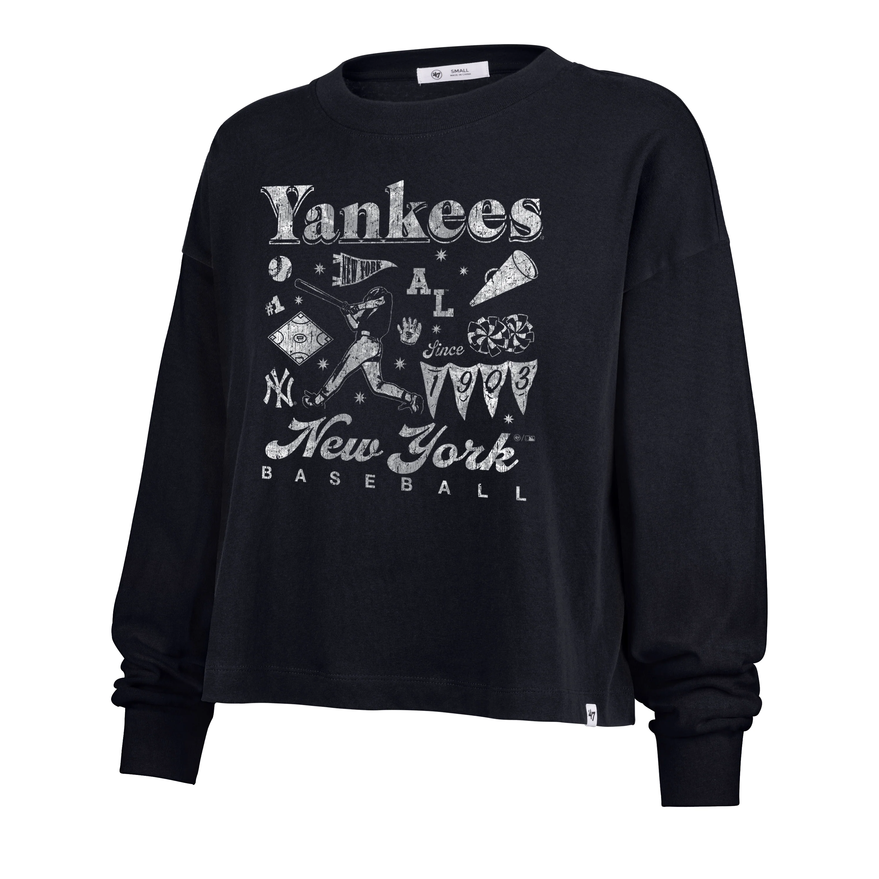 NEW YORK YANKEES TEAM COLLAGE '47 SYDNEY LONG SLEEVE TEE WOMENS