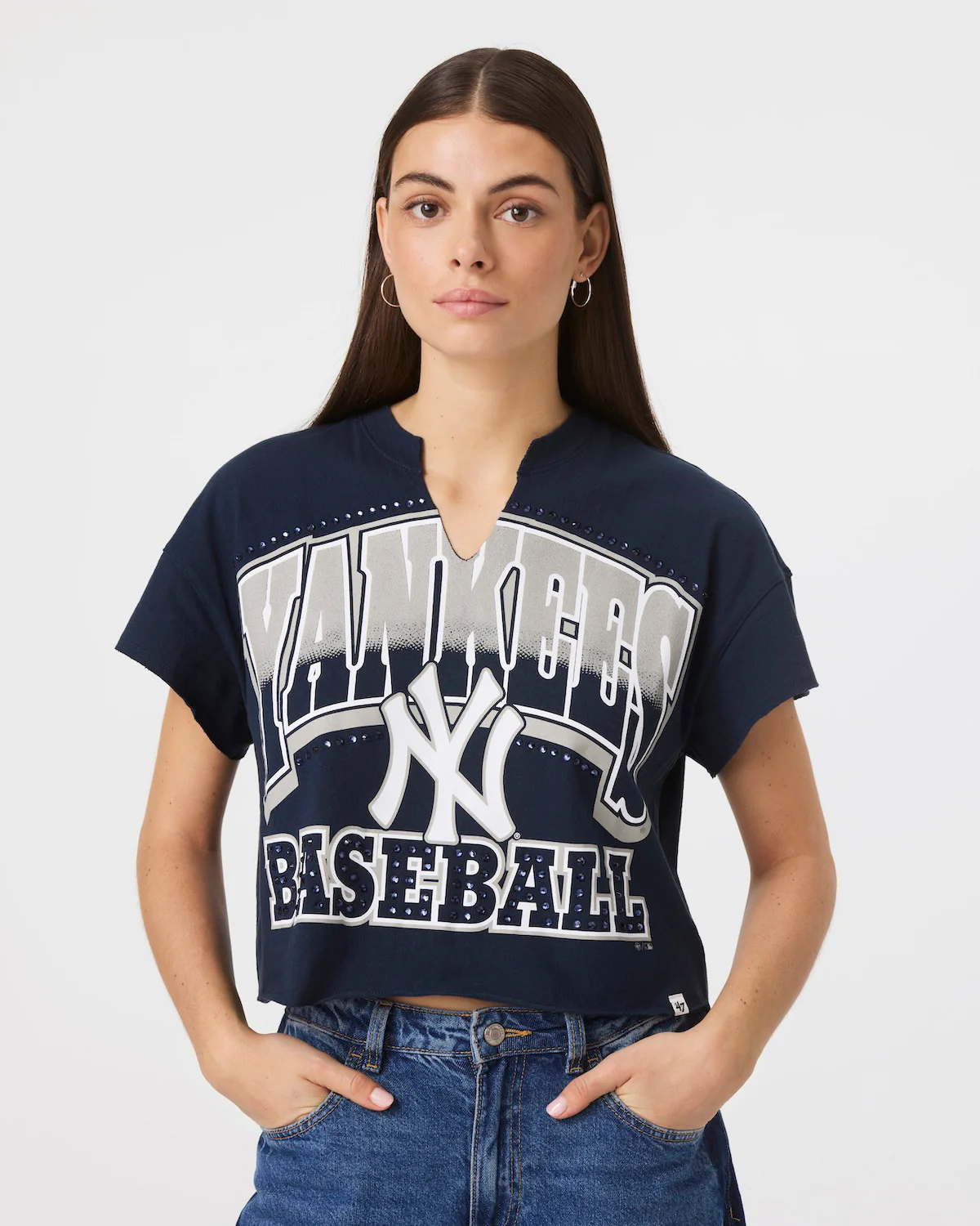 NEW YORK YANKEES WIN BIG '47 OVERSIZED NOTCH NECK TEE WOMENS