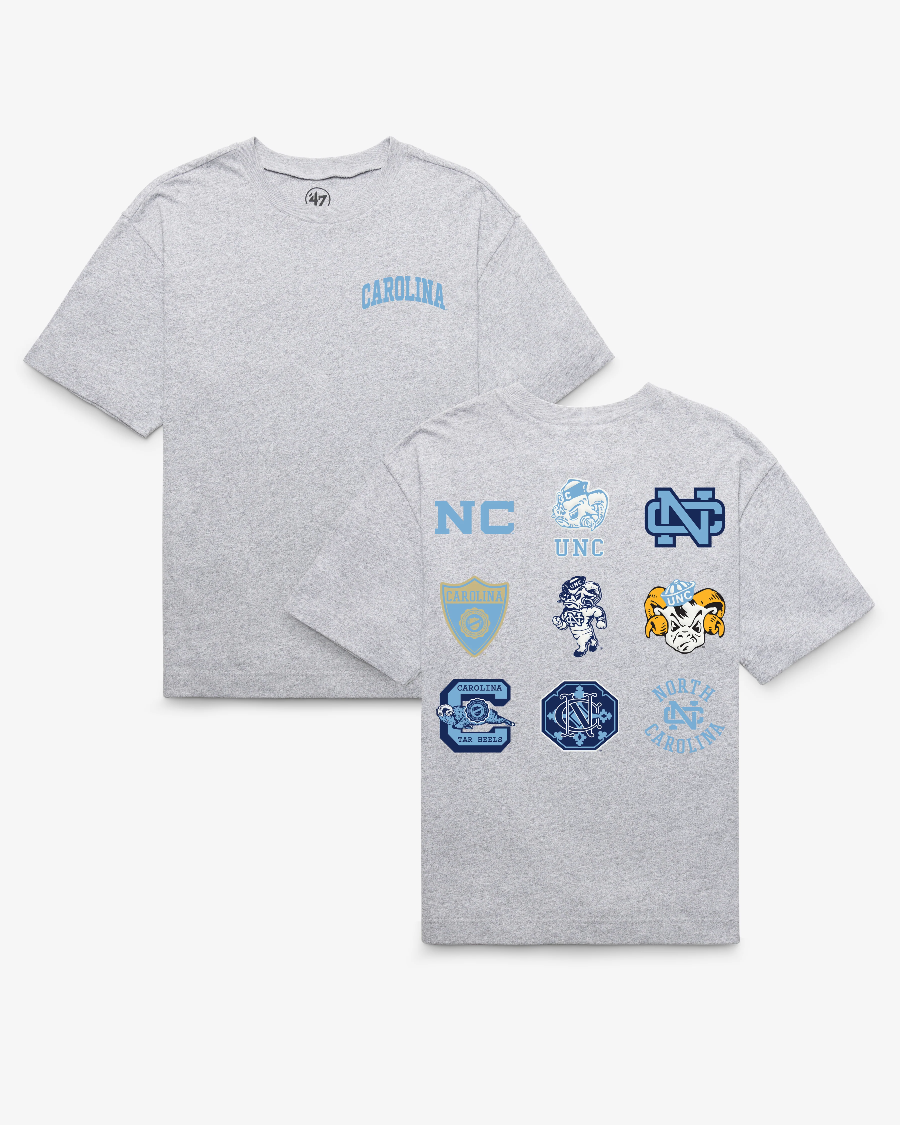 NORTH CAROLINA TAR HEELS UNC VINTAGE HISTORY LOCK '47 FOUNDATION TEE