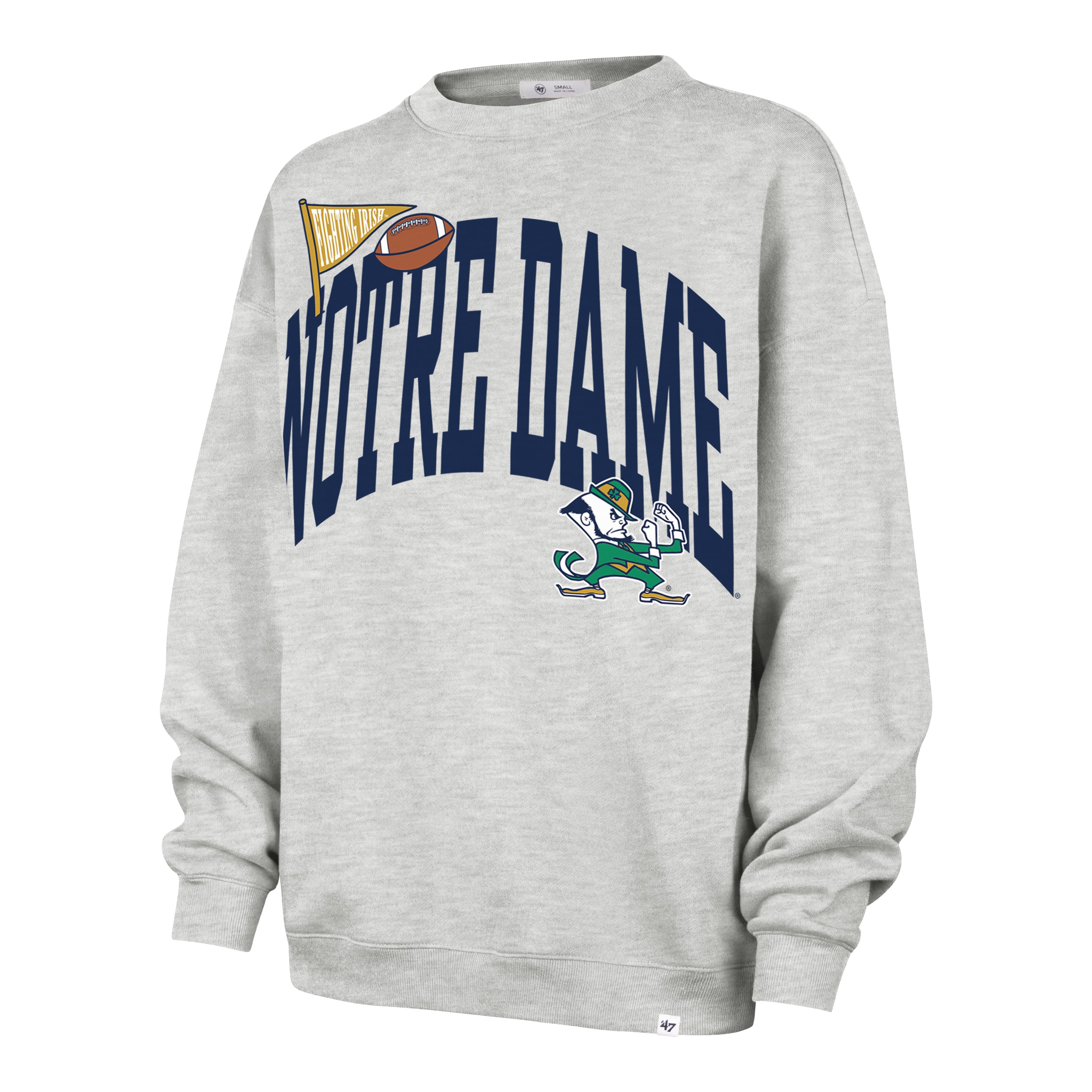 NOTRE DAME FIGHTING IRISH ARCHED ICON '47 OVERSIZED CREW WOMENS