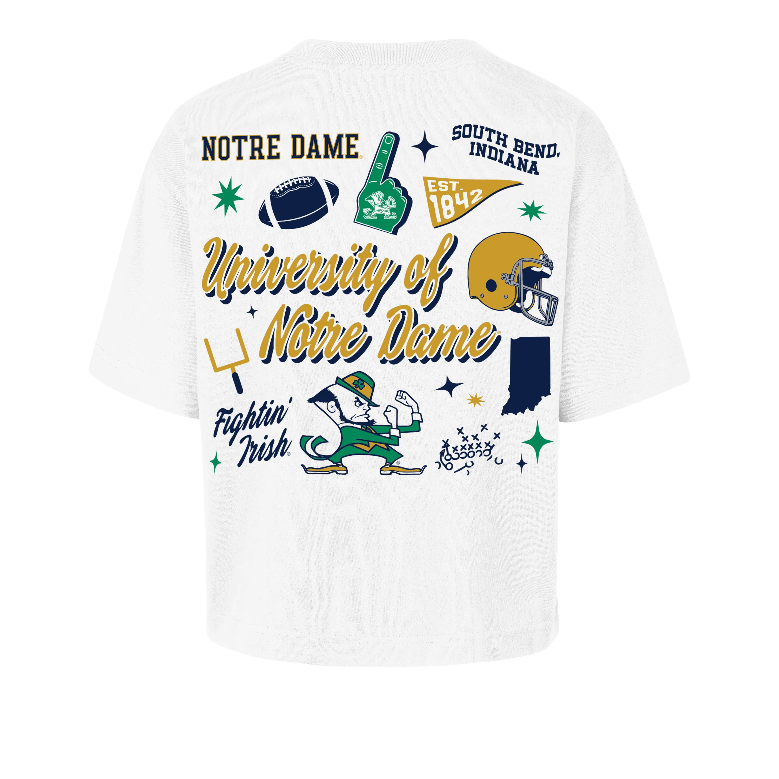 NOTRE DAME FIGHTING IRISH COLLAGE SCRIPT '47 REED CITY TEE WOMENS - Image 2