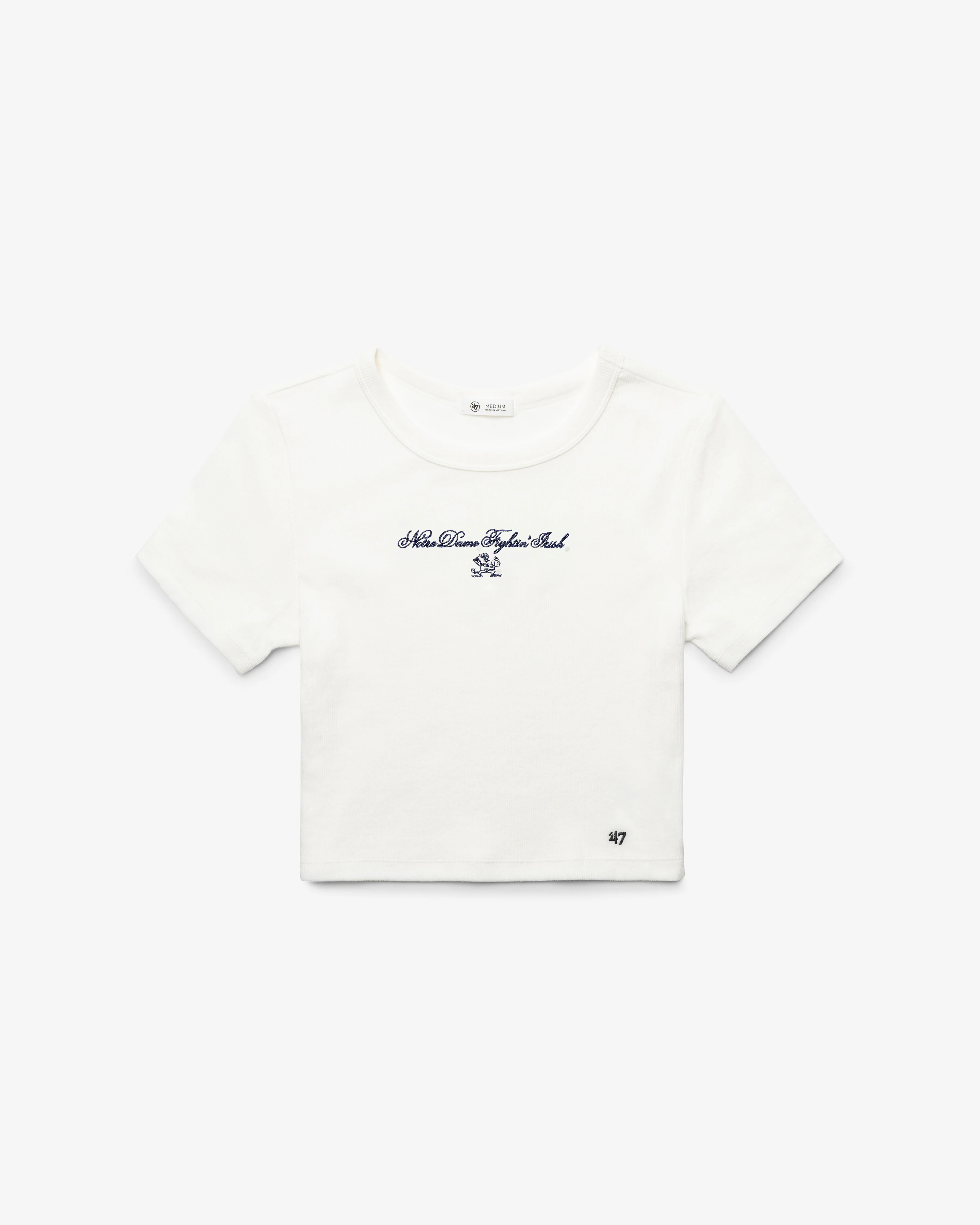 NOTRE DAME FIGHTING IRISH SCRIPT '47 BABY RIB TEE WOMENS