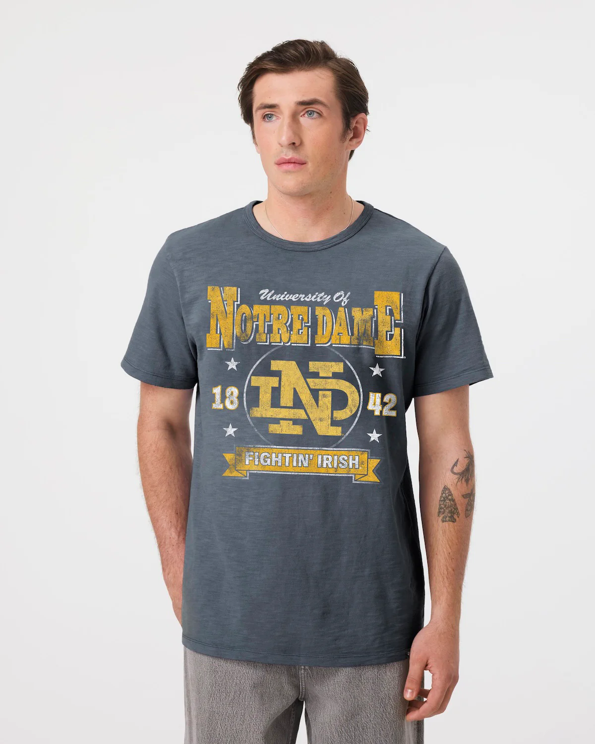 NOTRE DAME FIGHTING IRISH VINTAGE HOLT HEAVY '47 SLUB TEE