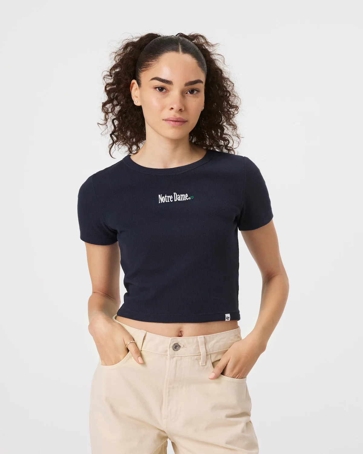 NOTRE DAME FIGHTING IRISH WITH LOVE '47 BABY RIB TEE WOMENS - Image 3