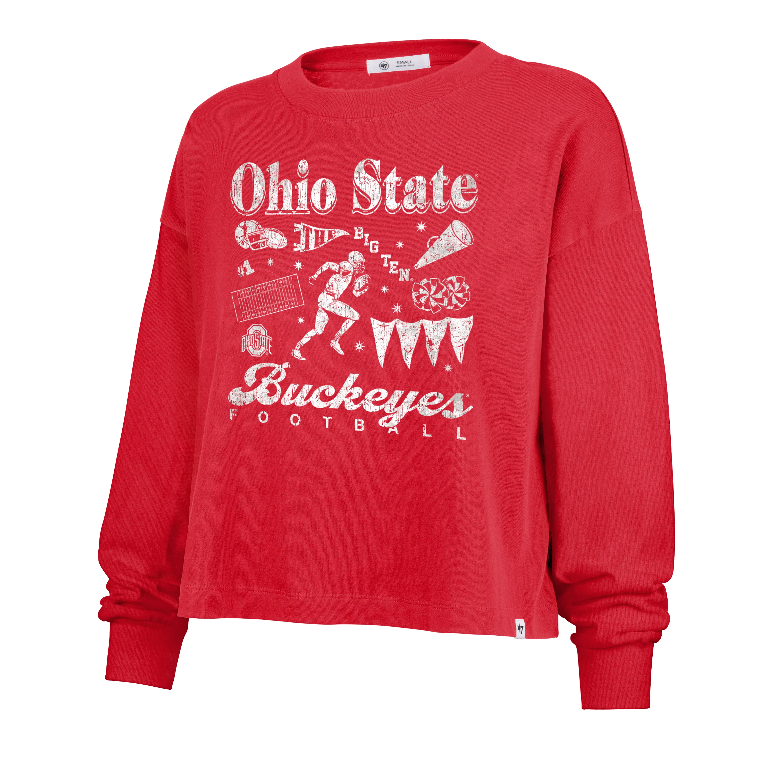 OHIO STATE BUCKEYES TEAM COLLAGE '47 SYDNEY LONG SLEEVE TEE WOMENS