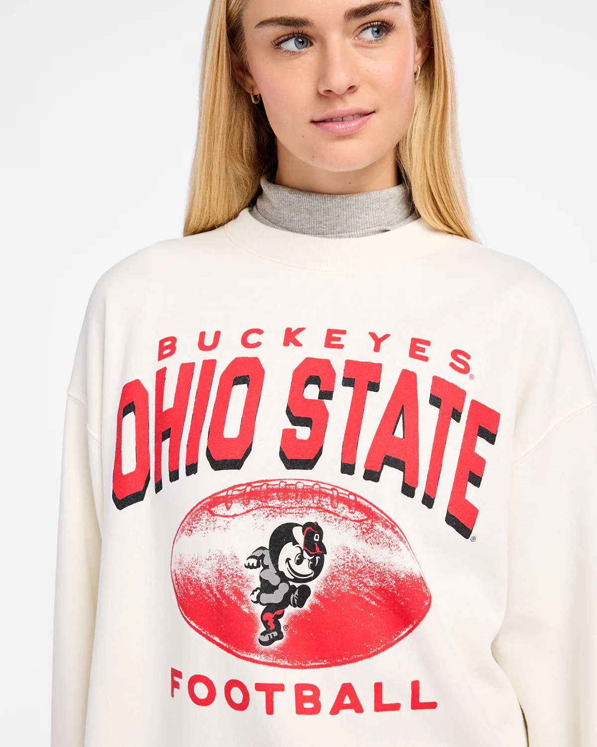 OHIO STATE BUCKEYES VINTAGE ARCH CLOUD '47 OVERSIZED CREW WOMENS - Image 3