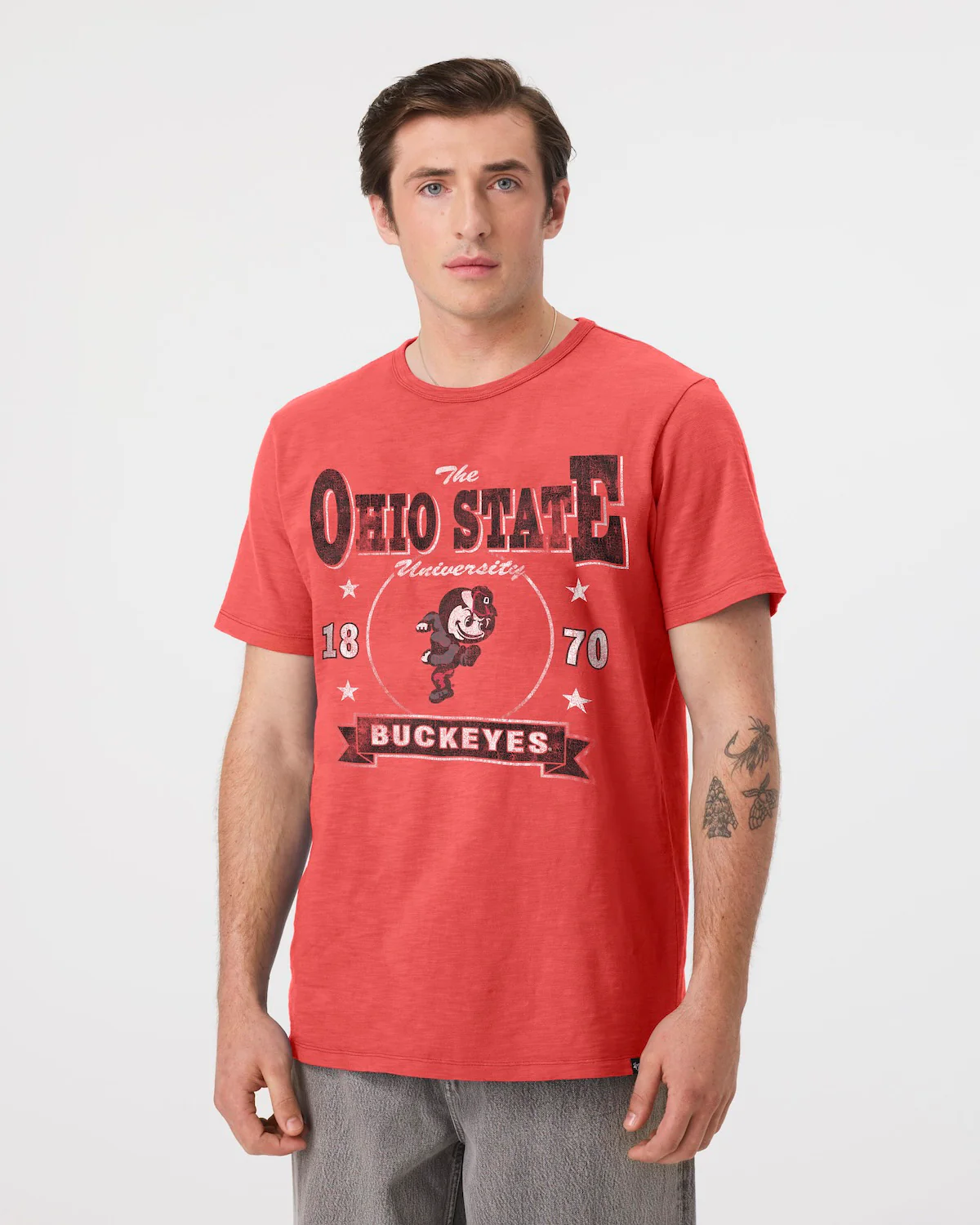 OHIO STATE BUCKEYES VINTAGE HOLT HEAVY '47 SLUB TEE