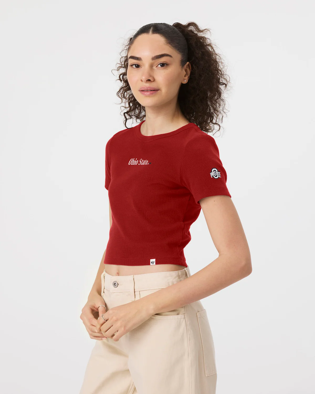 OHIO STATE BUCKEYES WITH LOVE '47 BABY RIB TEE WOMENS
