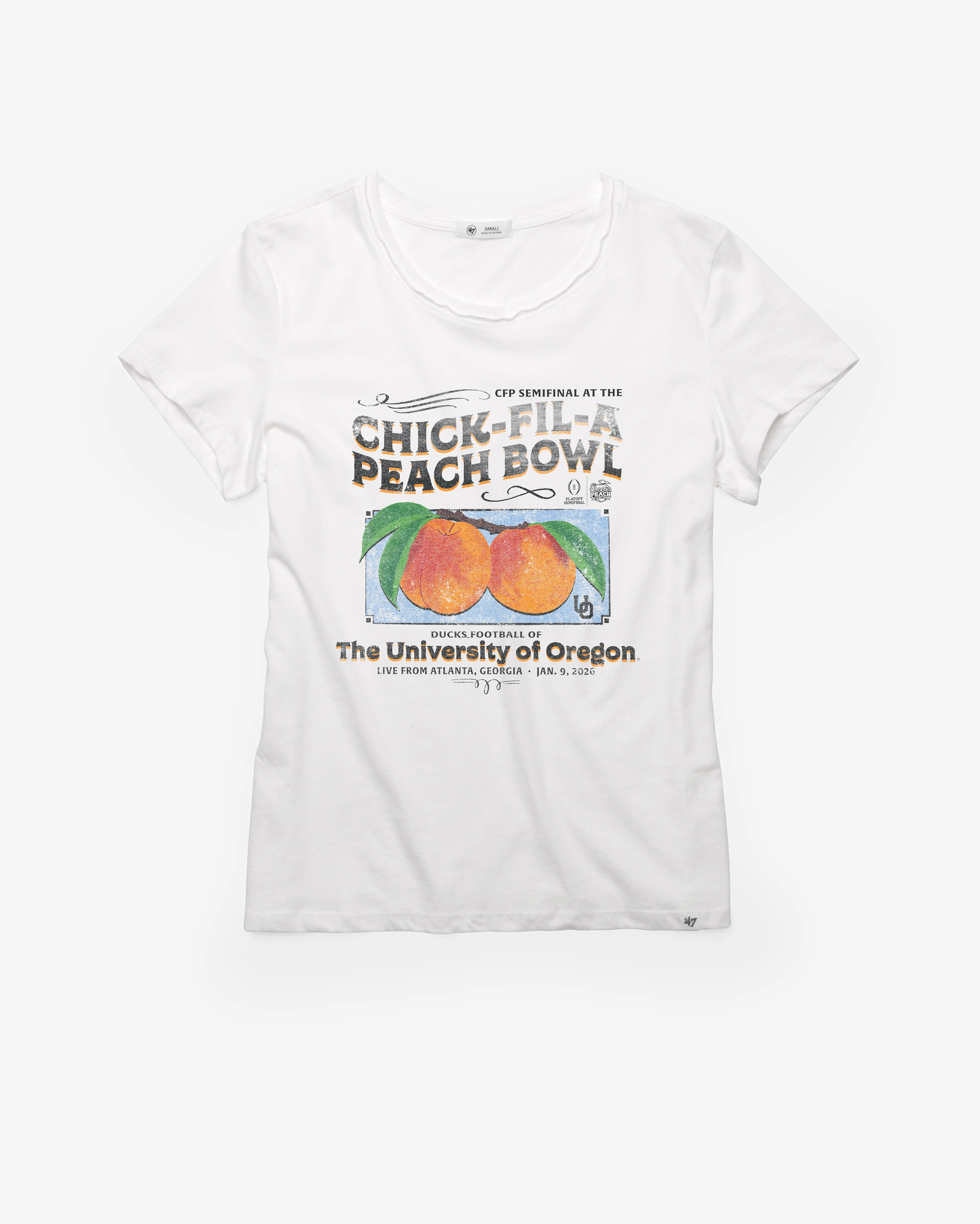 OREGON DUCKS PEACH BOWL '47 FRANKIE TEE WOMENS