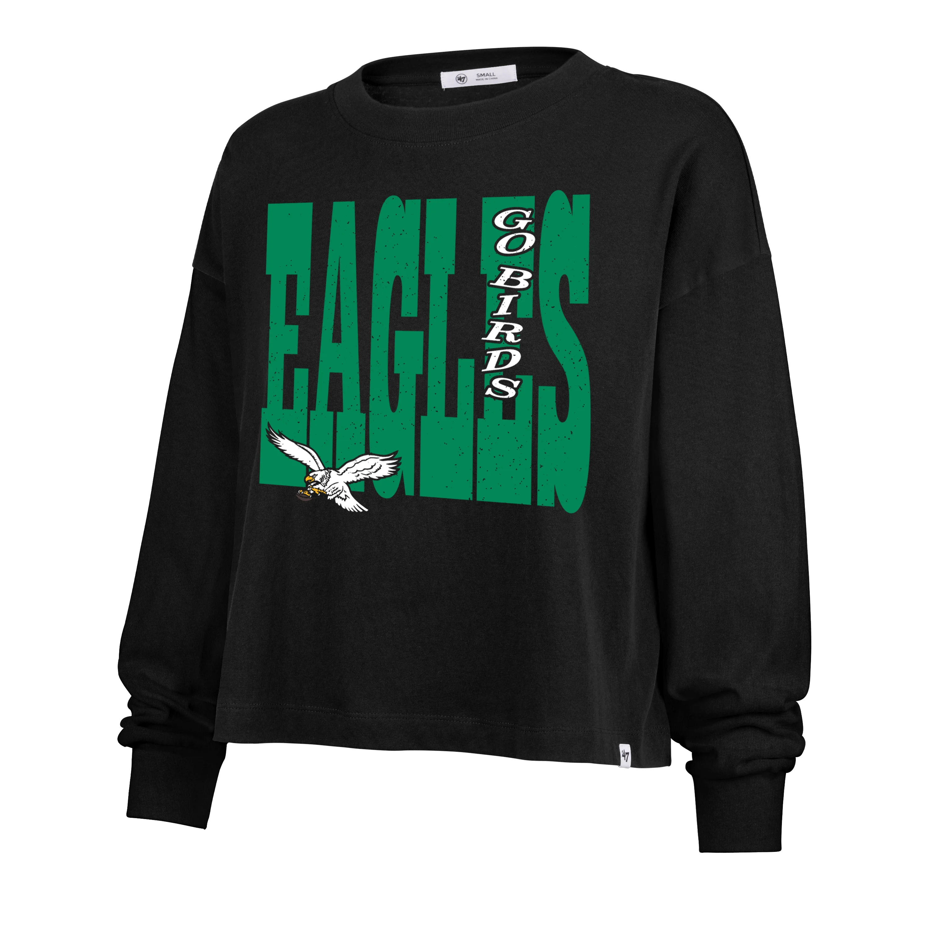 PHILADELPHIA EAGLES HISTORIC BOLD STACK '47 SYDNEY LONG SLEEVE TEE WOMENS