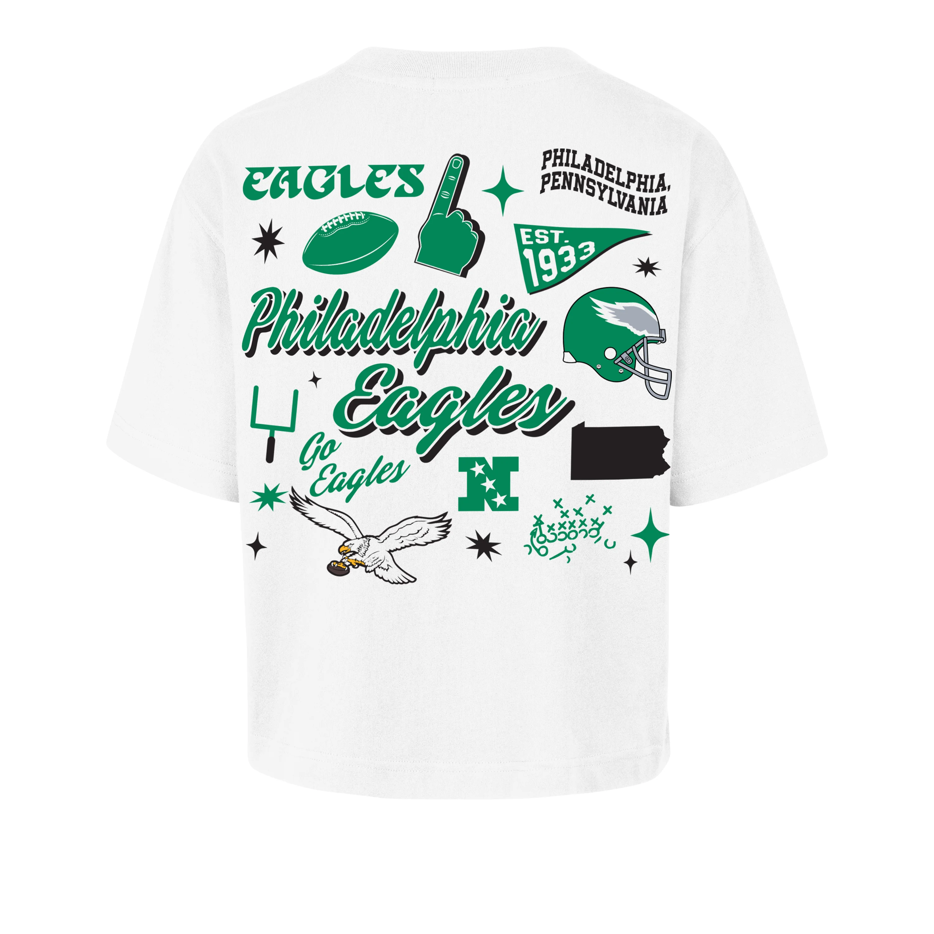 PHILADELPHIA EAGLES HISTORIC COLLAGE SCRIPT '47 REED CITY TEE WOMENS - Image 2