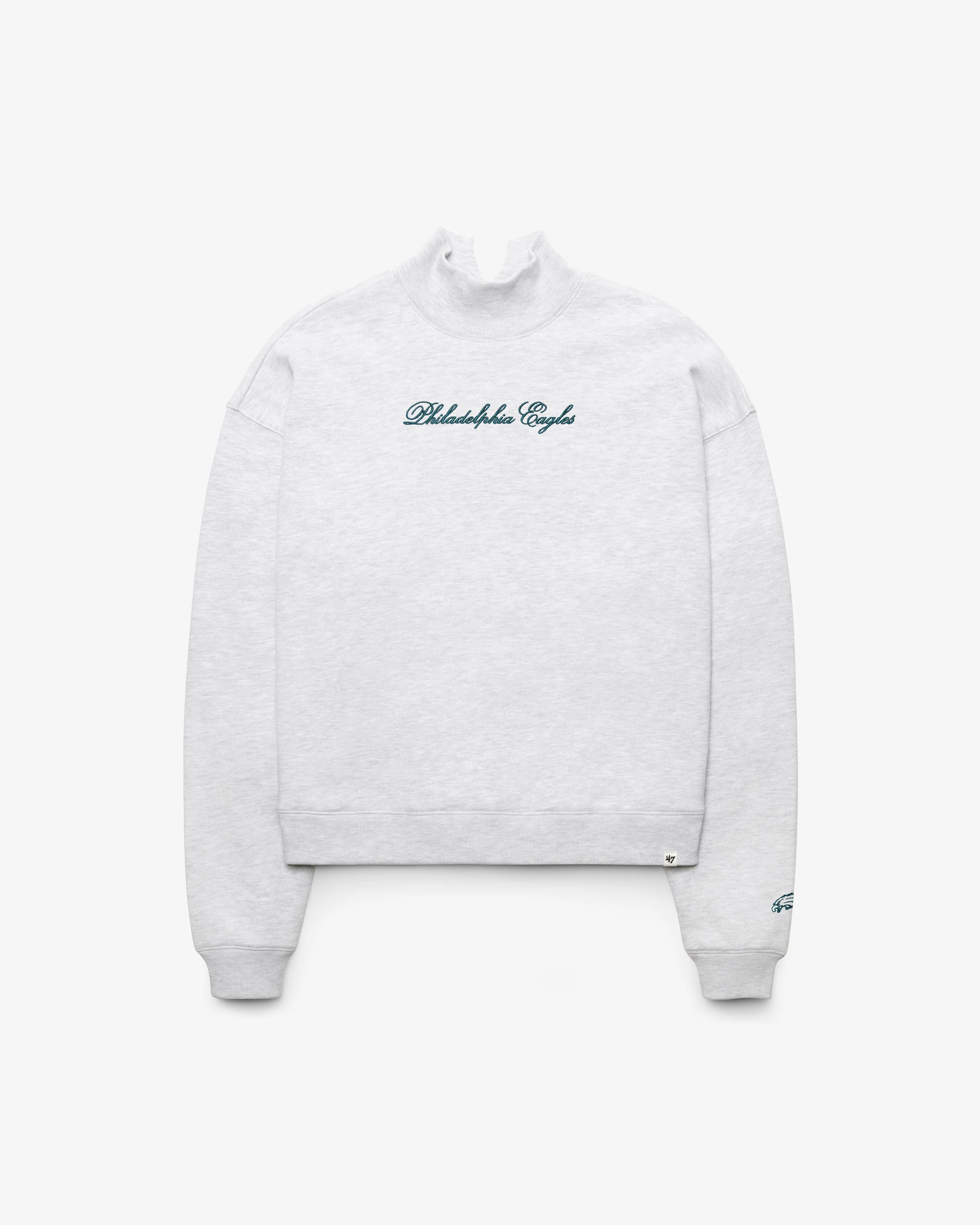 PHILADELPHIA EAGLES SCRIPT '47 MOCK NECK PULLOVER WOMENS
