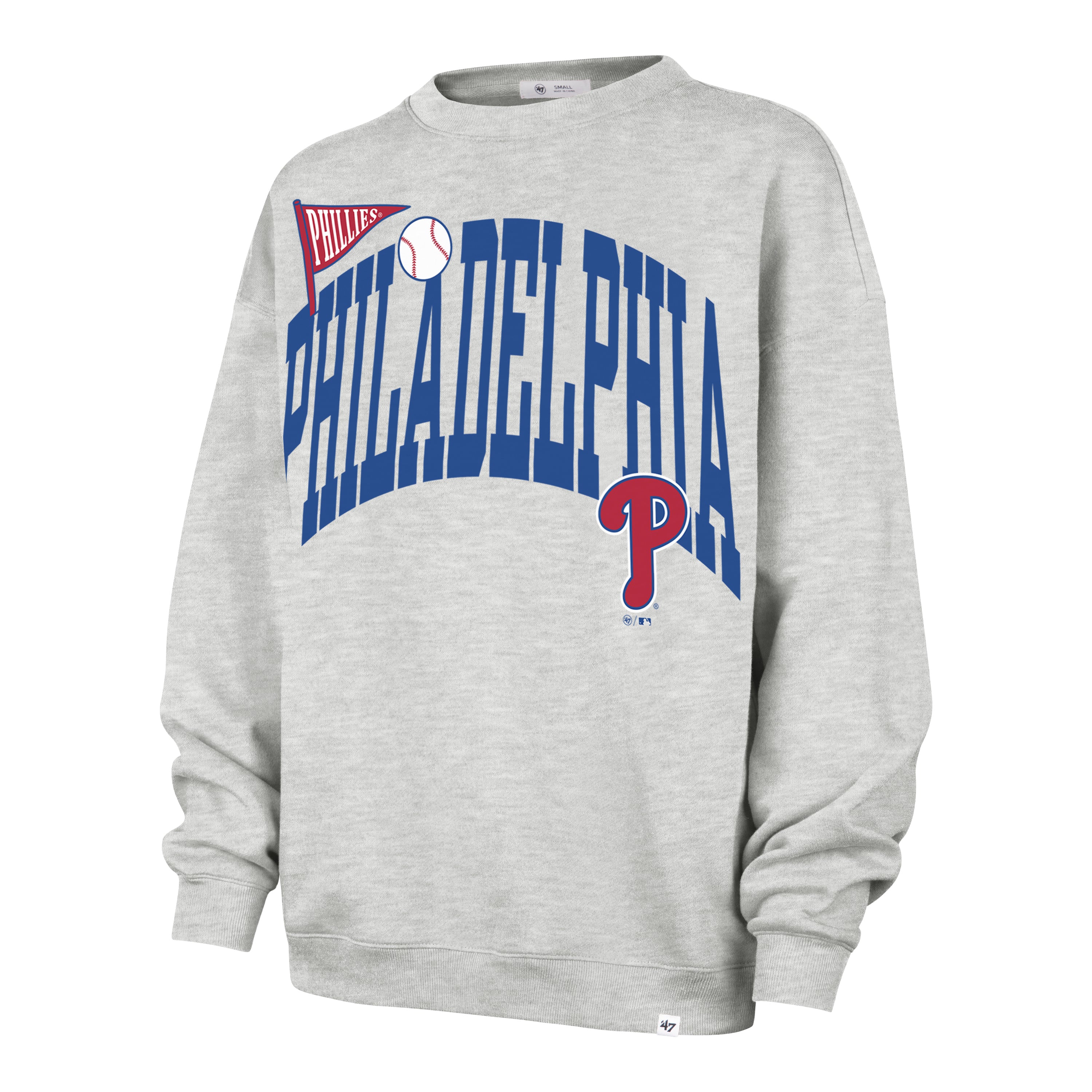 PHILADELPHIA PHILLIES ARCHED ICON '47 OVERSIZED CREW WOMENS