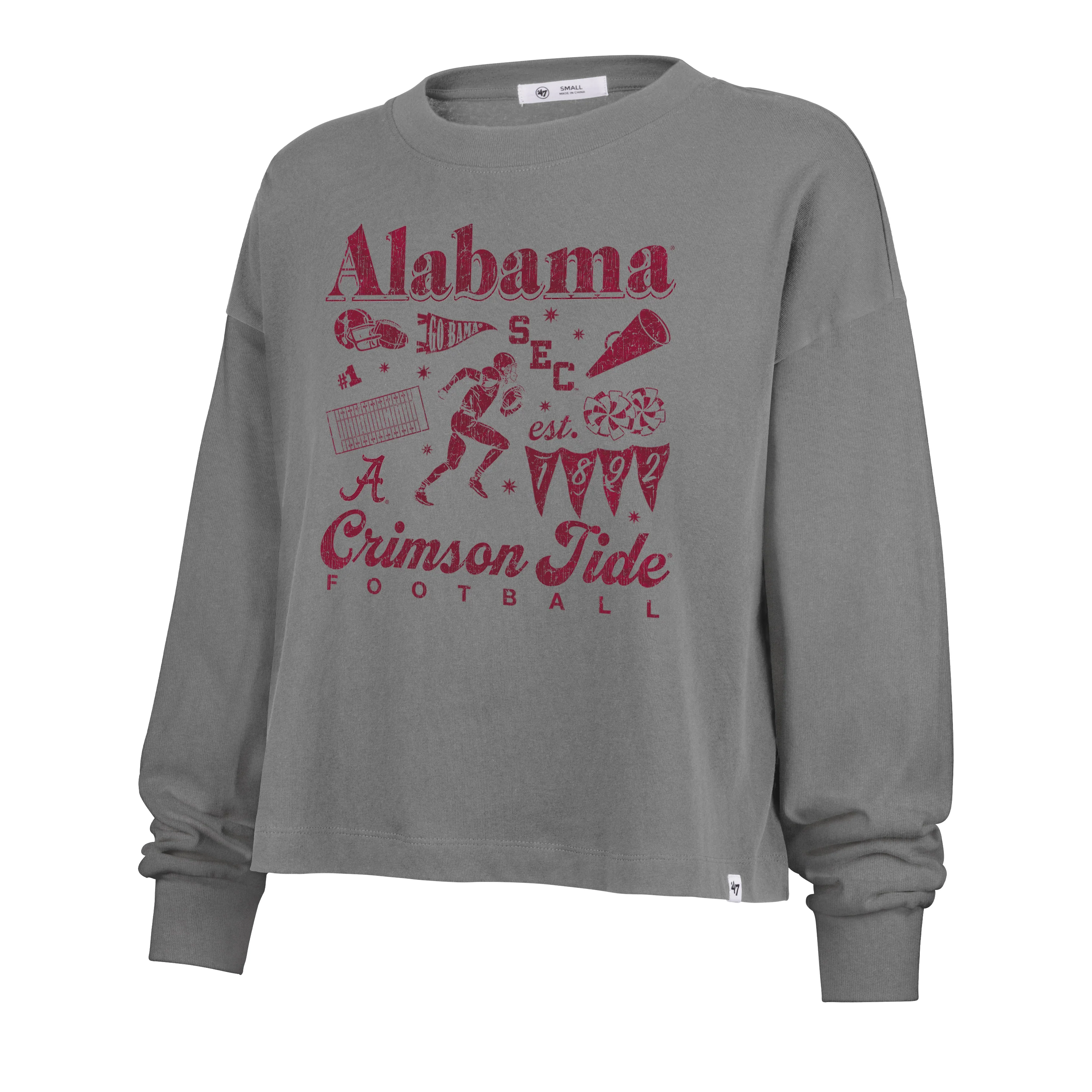 PHILADELPHIA PHILLIES BOLD STACK '47 SYDNEY LONG SLEEVE TEE WOMENS