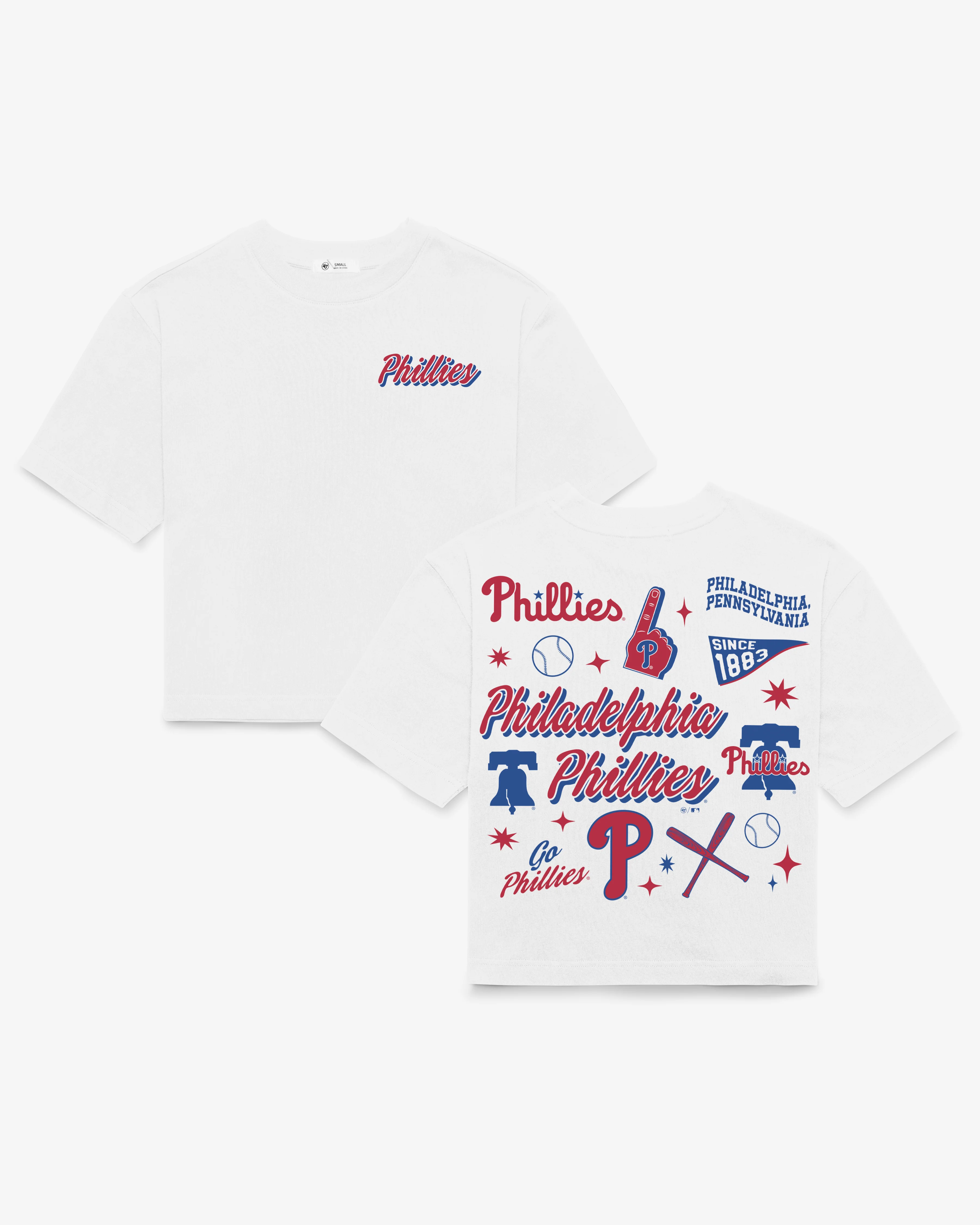 PHILADELPHIA PHILLIES COLLAGE SCRIPT '47 REED CITY TEE WOMENS