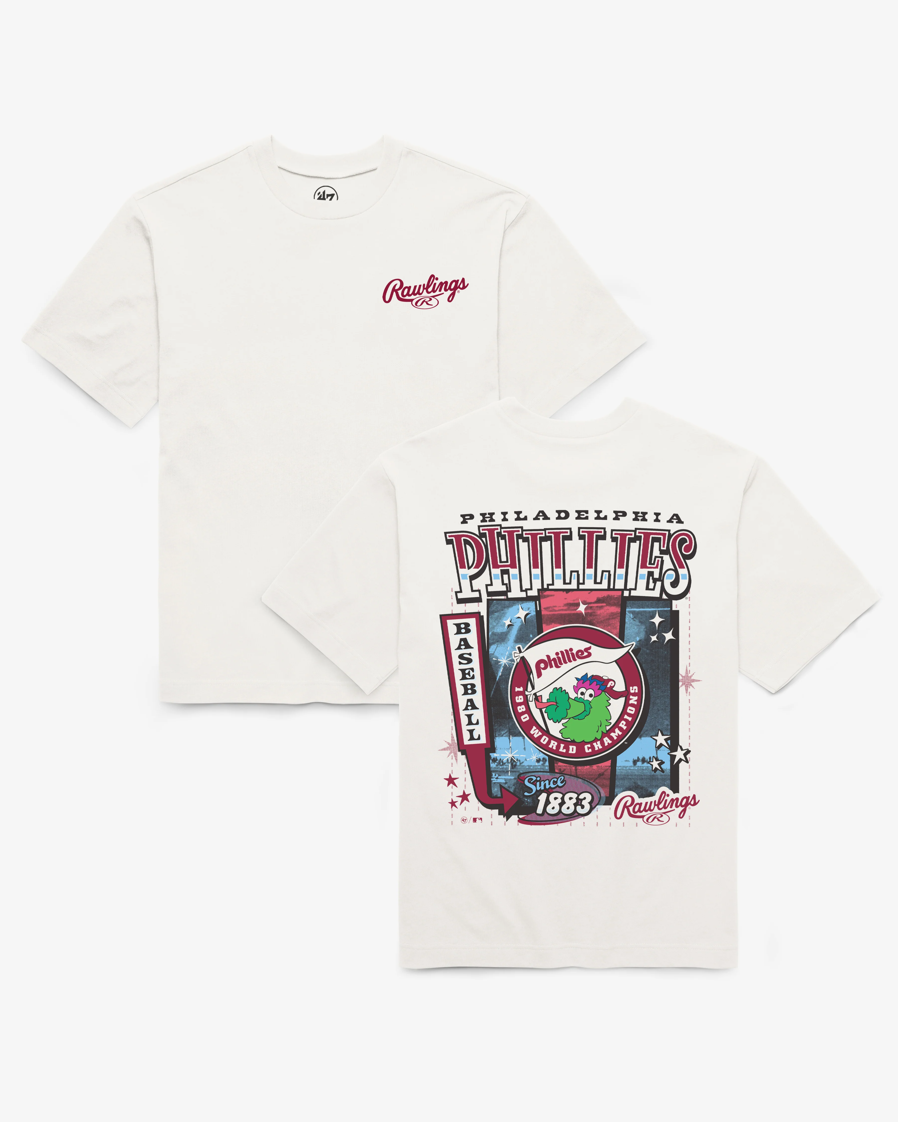 PHILADELPHIA PHILLIES COOPERSTOWN RAWLINGS POSTER '47 FOUNDATION TEE