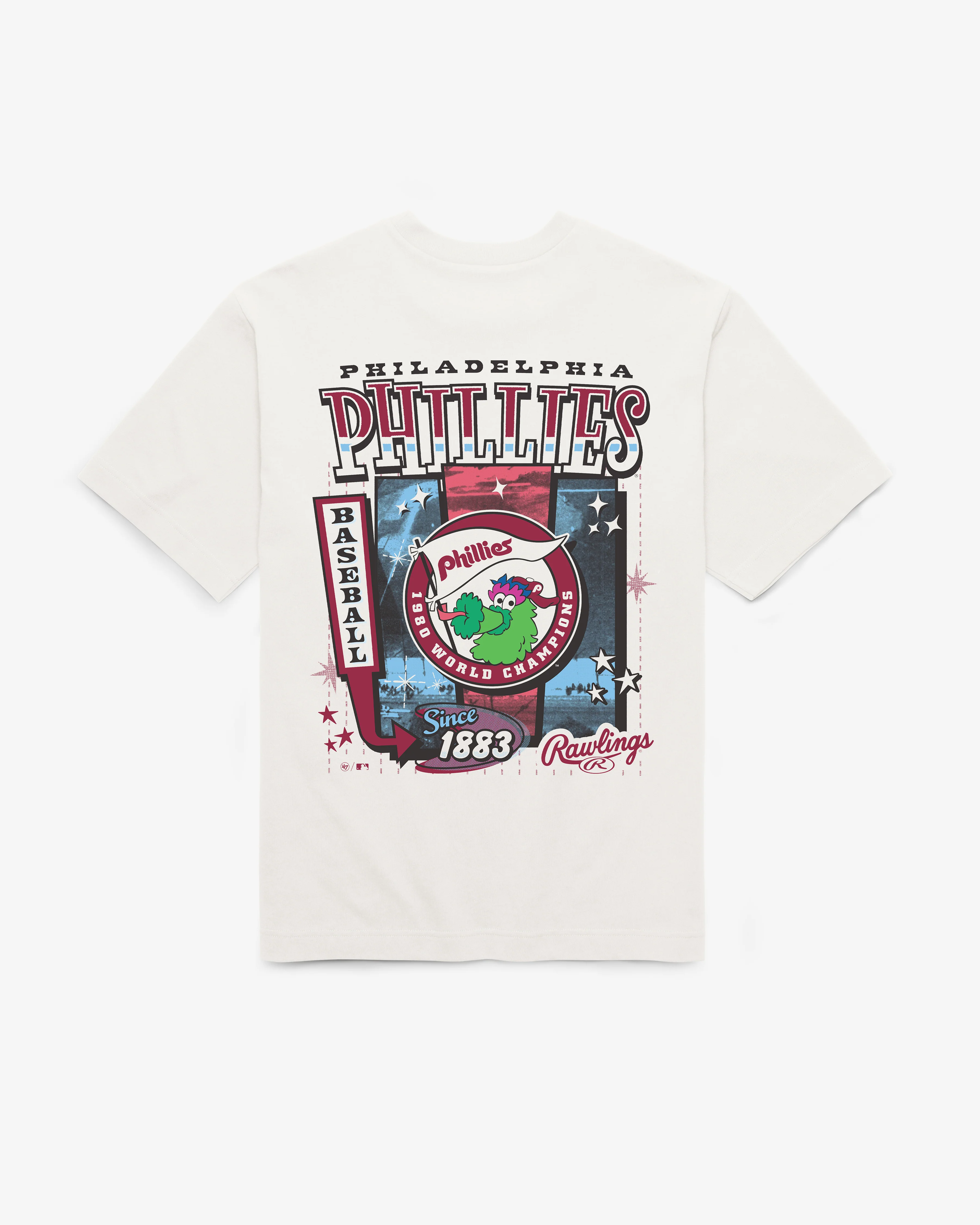 PHILADELPHIA PHILLIES COOPERSTOWN RAWLINGS POSTER '47 FOUNDATION TEE - Image 3