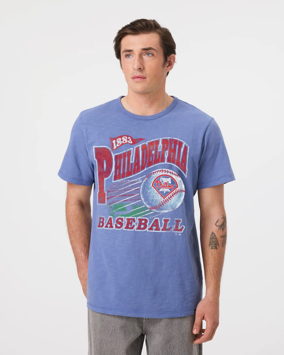 PHILADELPHIA PHILLIES COOPERSTOWN GAME WORN HEAVY '47 SLUB TEE