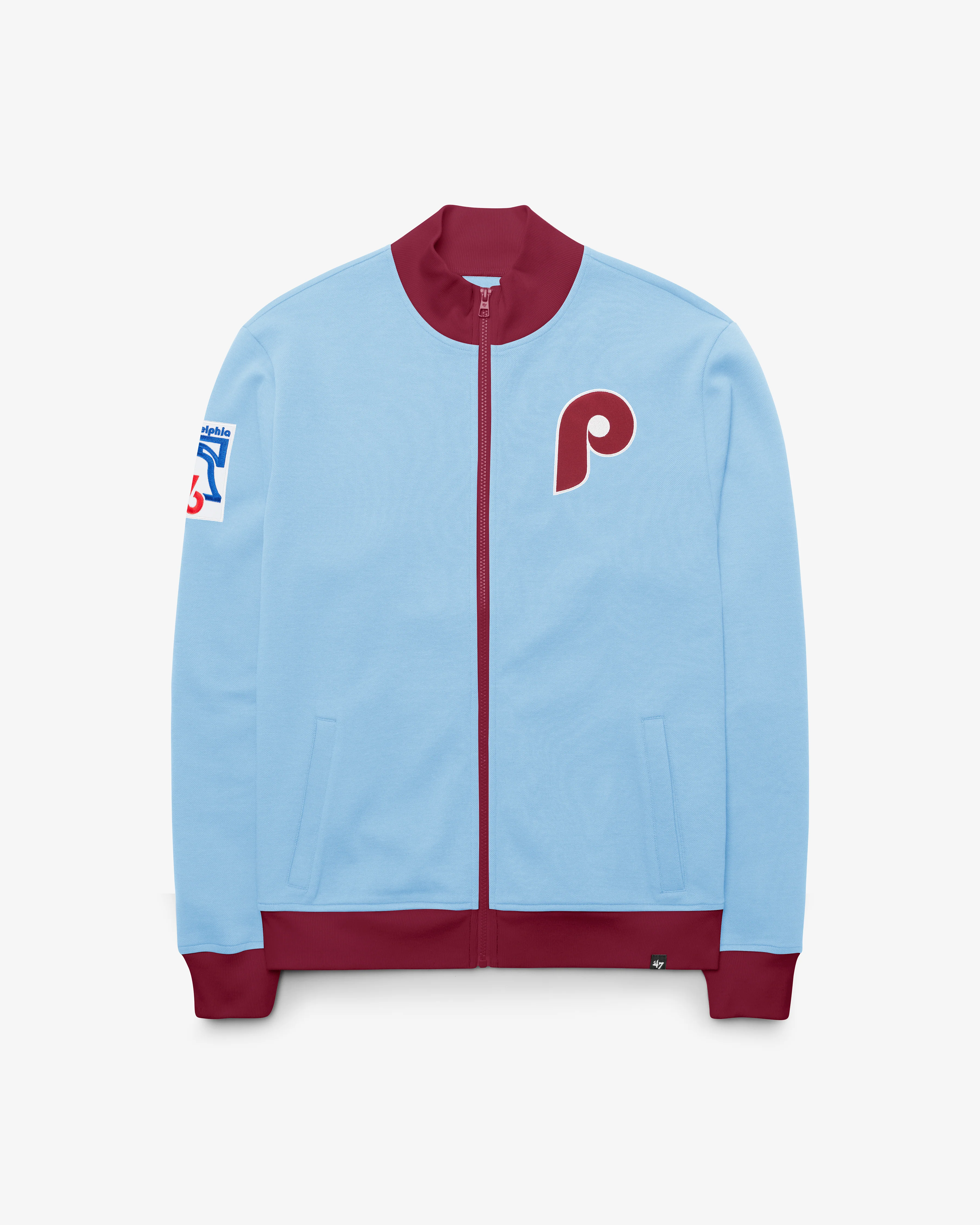 PHILADELPHIA PHILLIES COOPERSTOWN RELIEF PITCHER '47 PIQUE TRACK JAKCET - Image 2