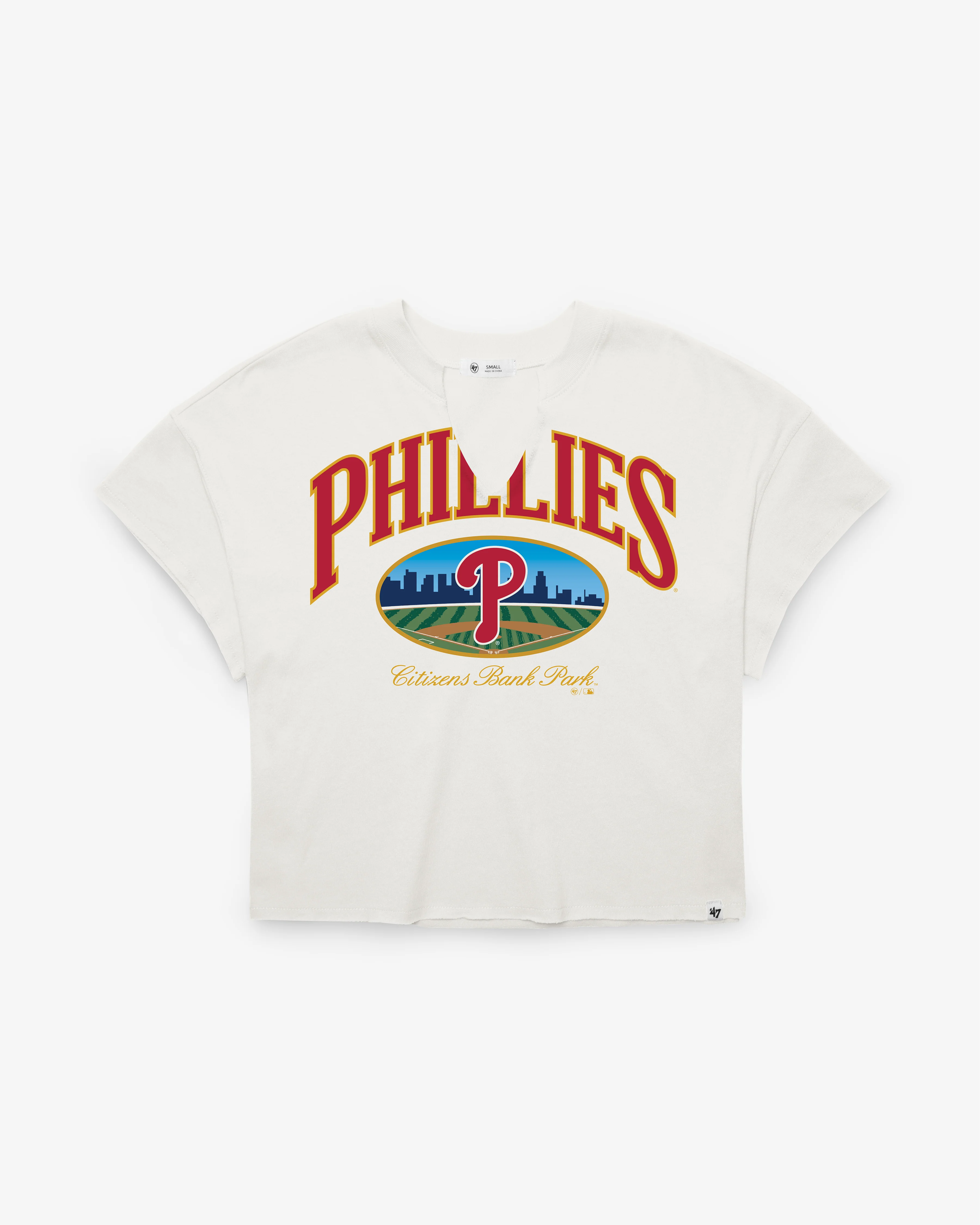 PHILADELPHIA PHILLIES OPEN CITY '47 OVERSIZED NOTCH NECK TEE WOMENS