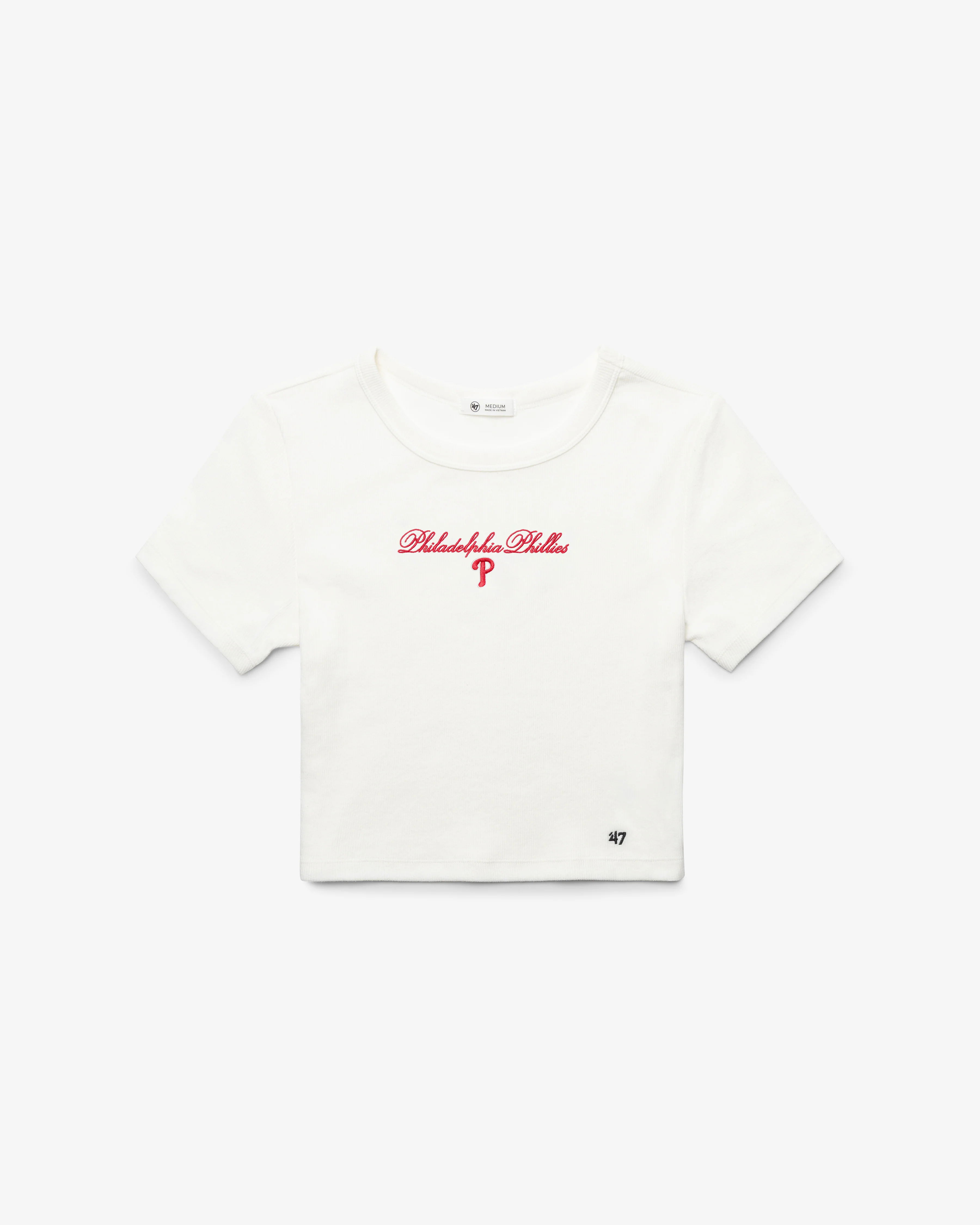 PHILADELPHIA PHILLIES SCRIPT '47 BABY RIB TEE WOMENS