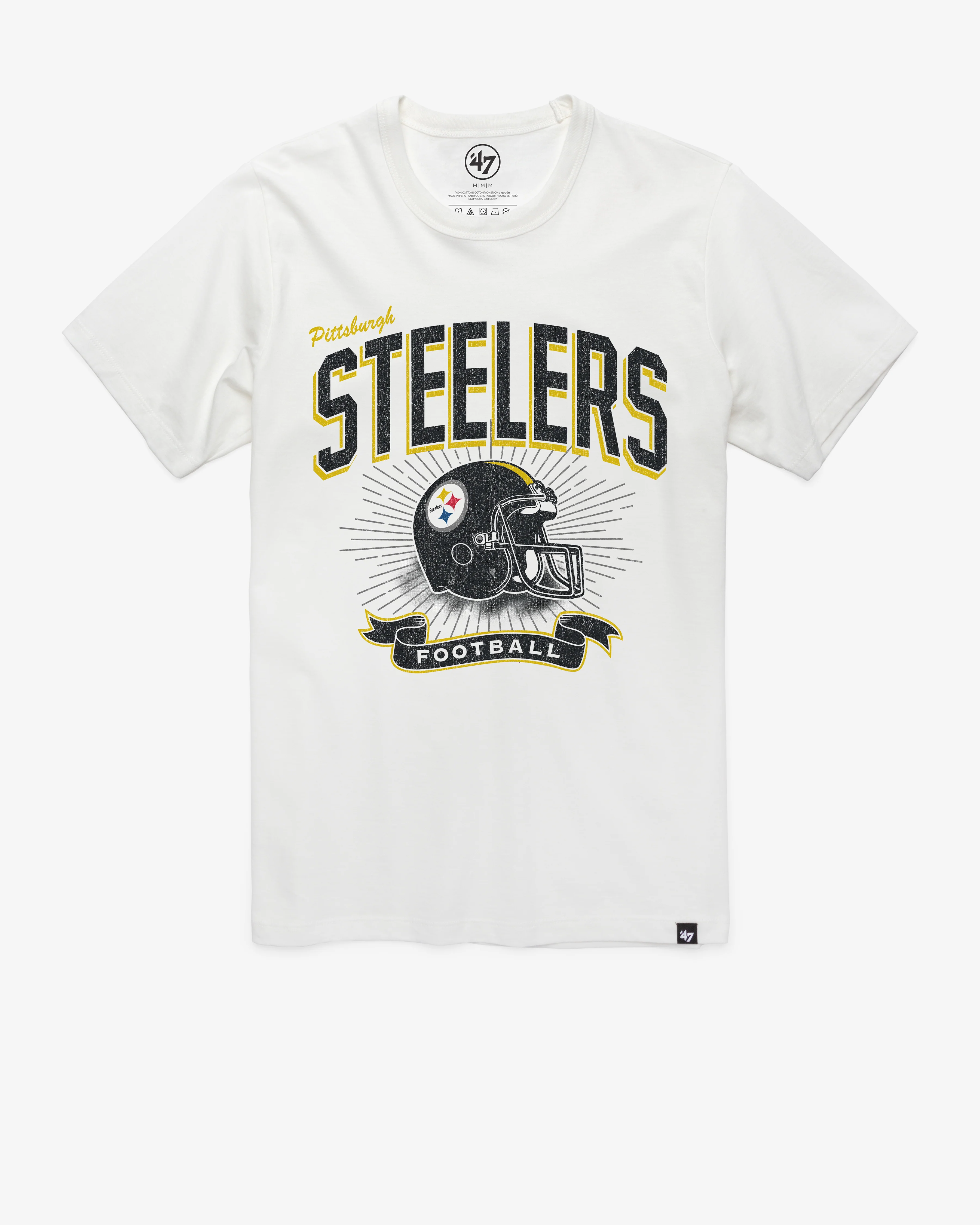 PITTSBURGH STEELERS HISTORIC PRIME '47 PLAY FRANKLIN TEE