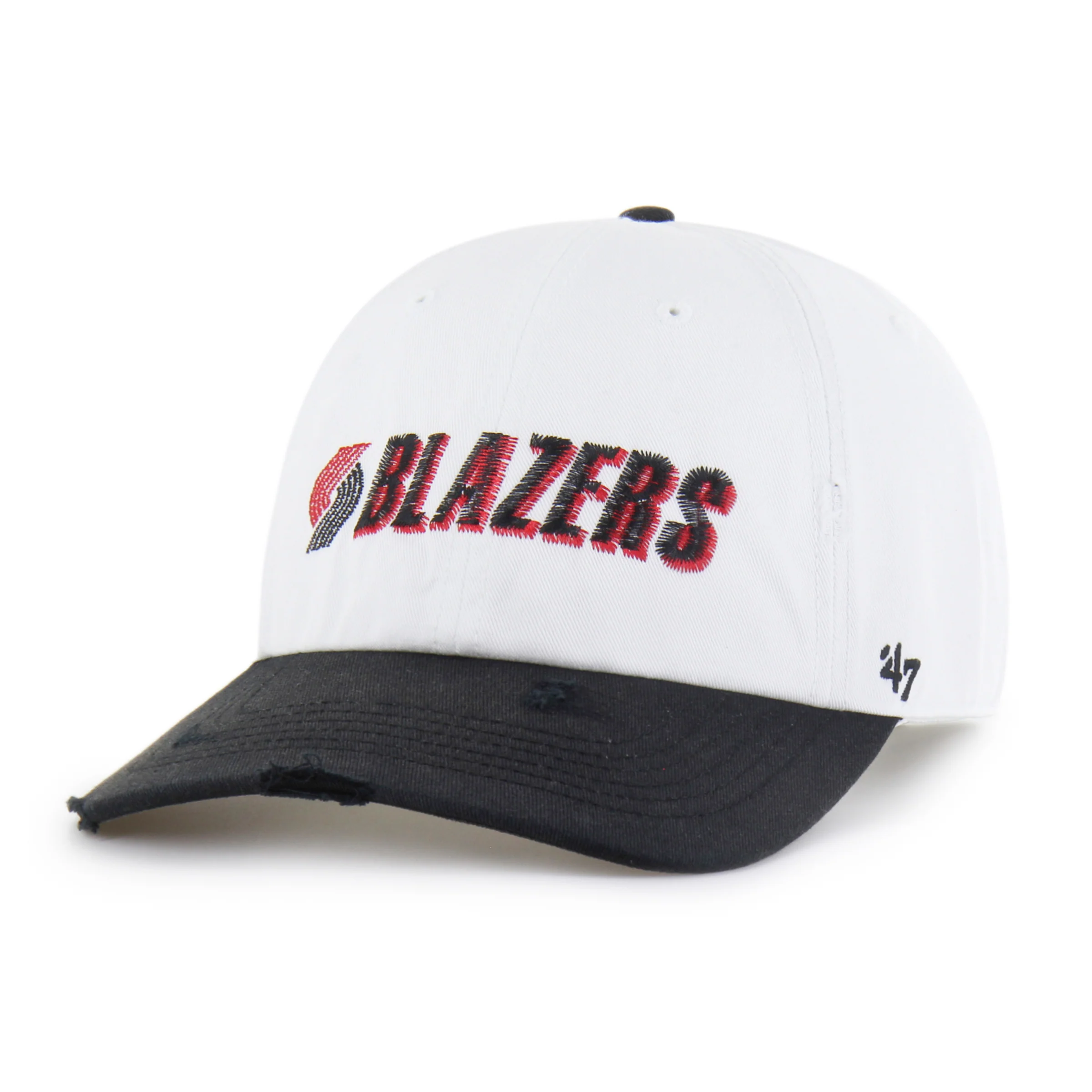 PORTLAND TRAILBLAZERS HARDWOOD CLASSICS WORN SCRIPT '47 CLEAN UP MF MID FIT