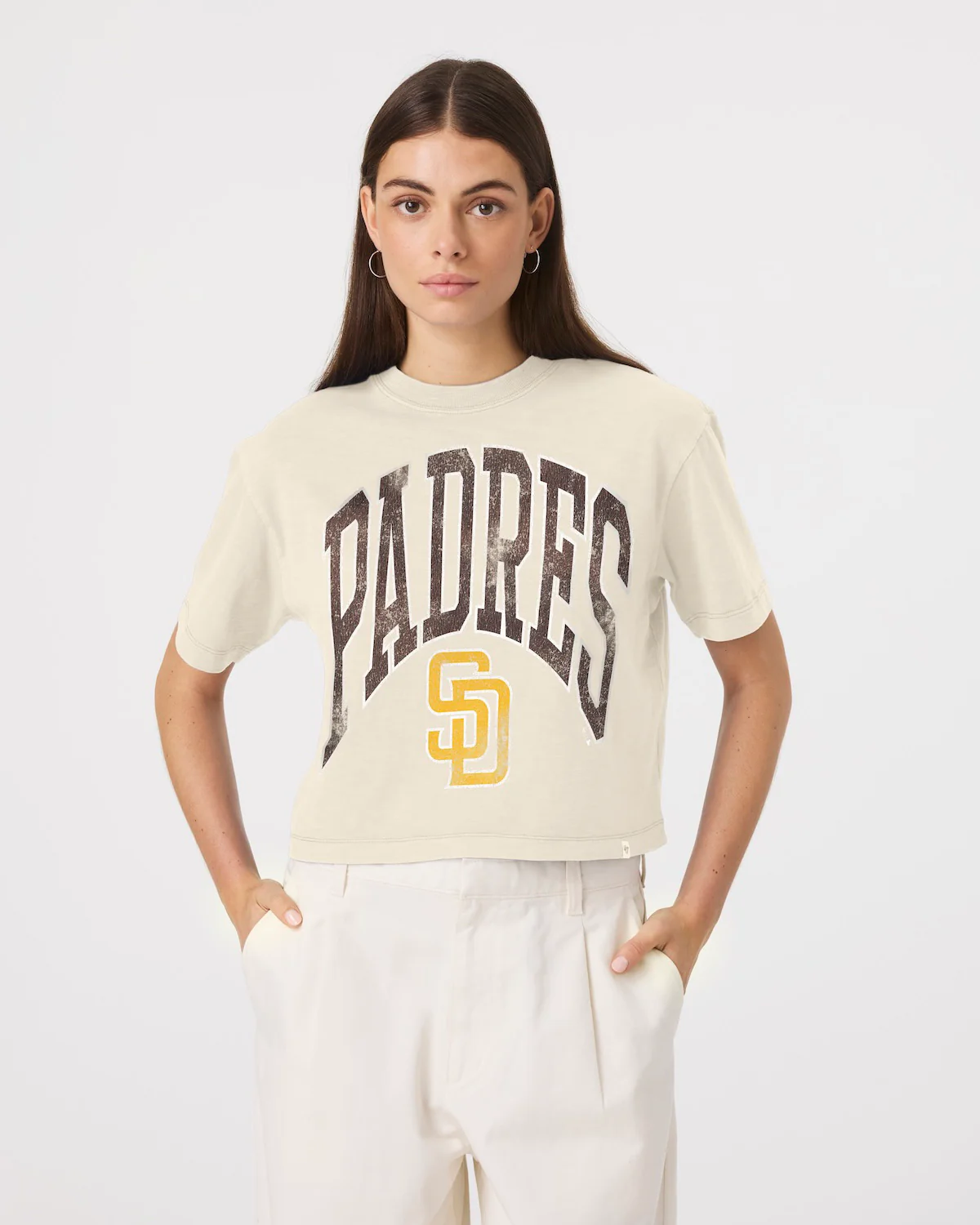 SAN DIEGO PADRES MINDI HEAVY '47 SLUB CROP TEE WOMENS
