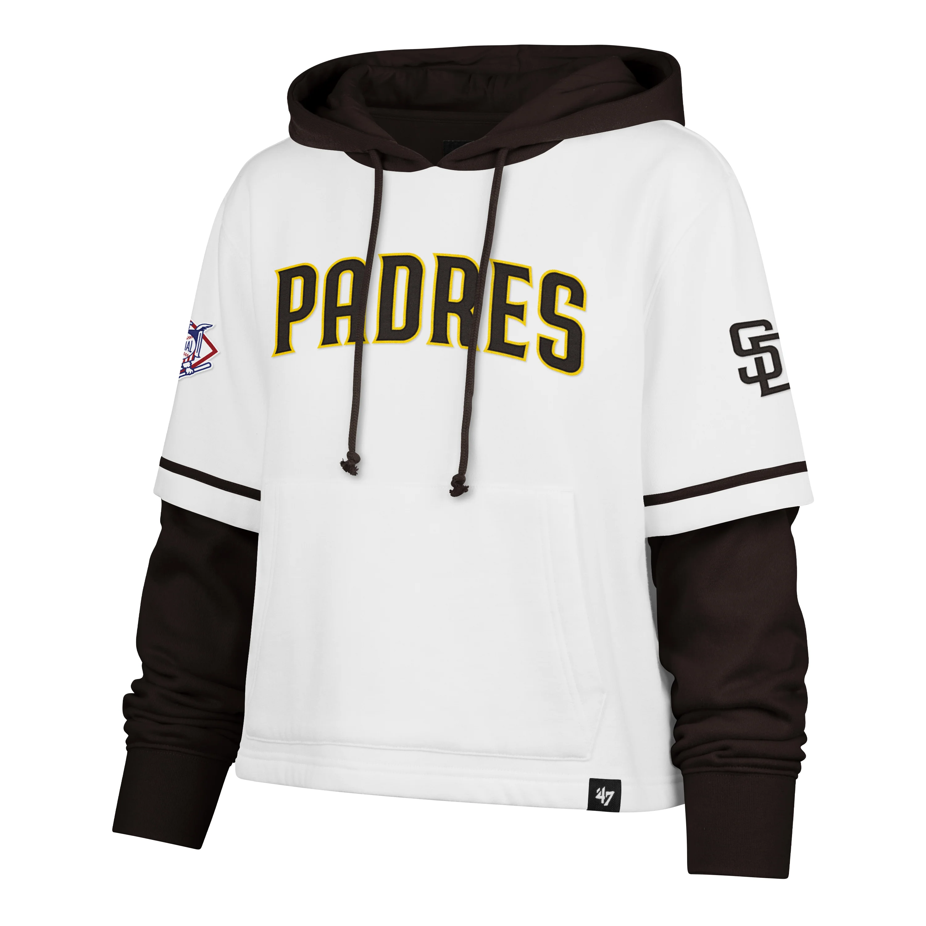 SAN DIEGO PADRES TRIFECTA CROPPED '47 SHORTSTOP PULLOVER HOOD WOMENS