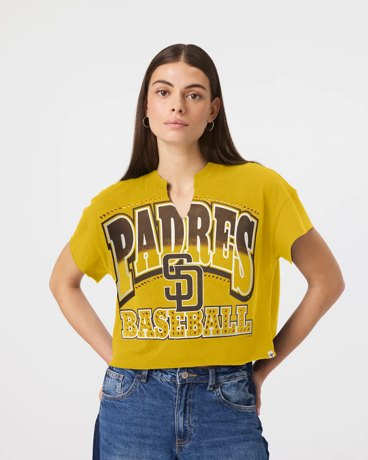 SAN DIEGO PADRES WIN BIG '47 OVERSIZED NOTCH NECK TEE WOMENS