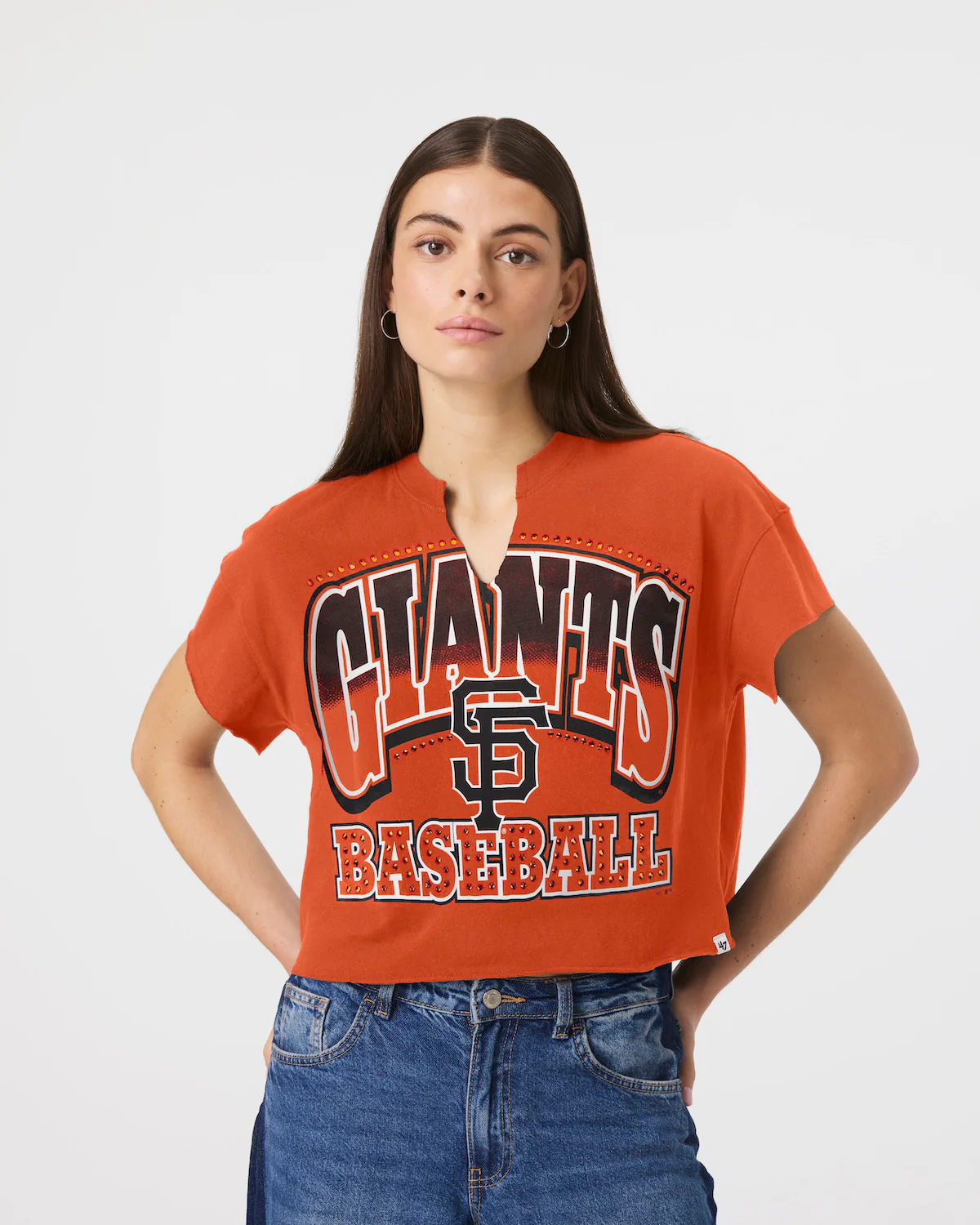 SAN FRANCISCO GIANTS WIN BIG '47 OVERSIZED NOTCH NECK TEE WOMENS