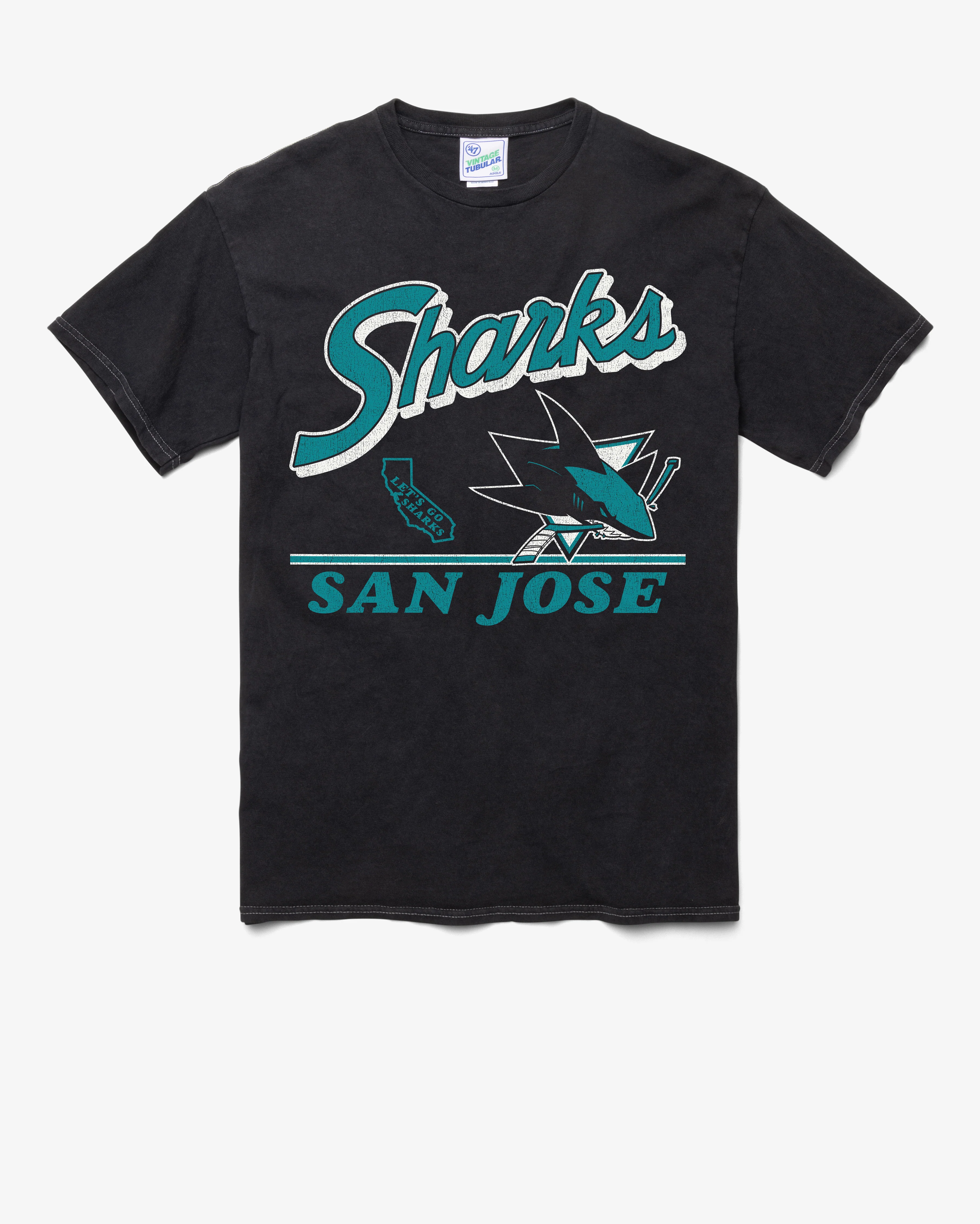 SAN JOSE SHARKS FLY BY VINTAGE '47 TUBULAR TEE