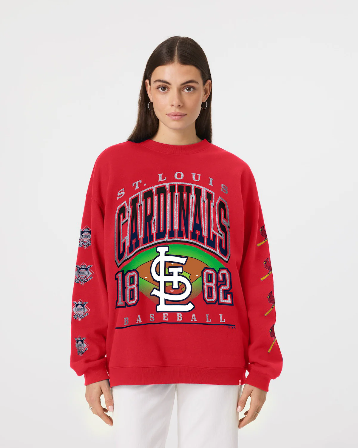 ST. LOUIS CARDINALS GO BIG '47 OVERSIZED CREW WOMENS