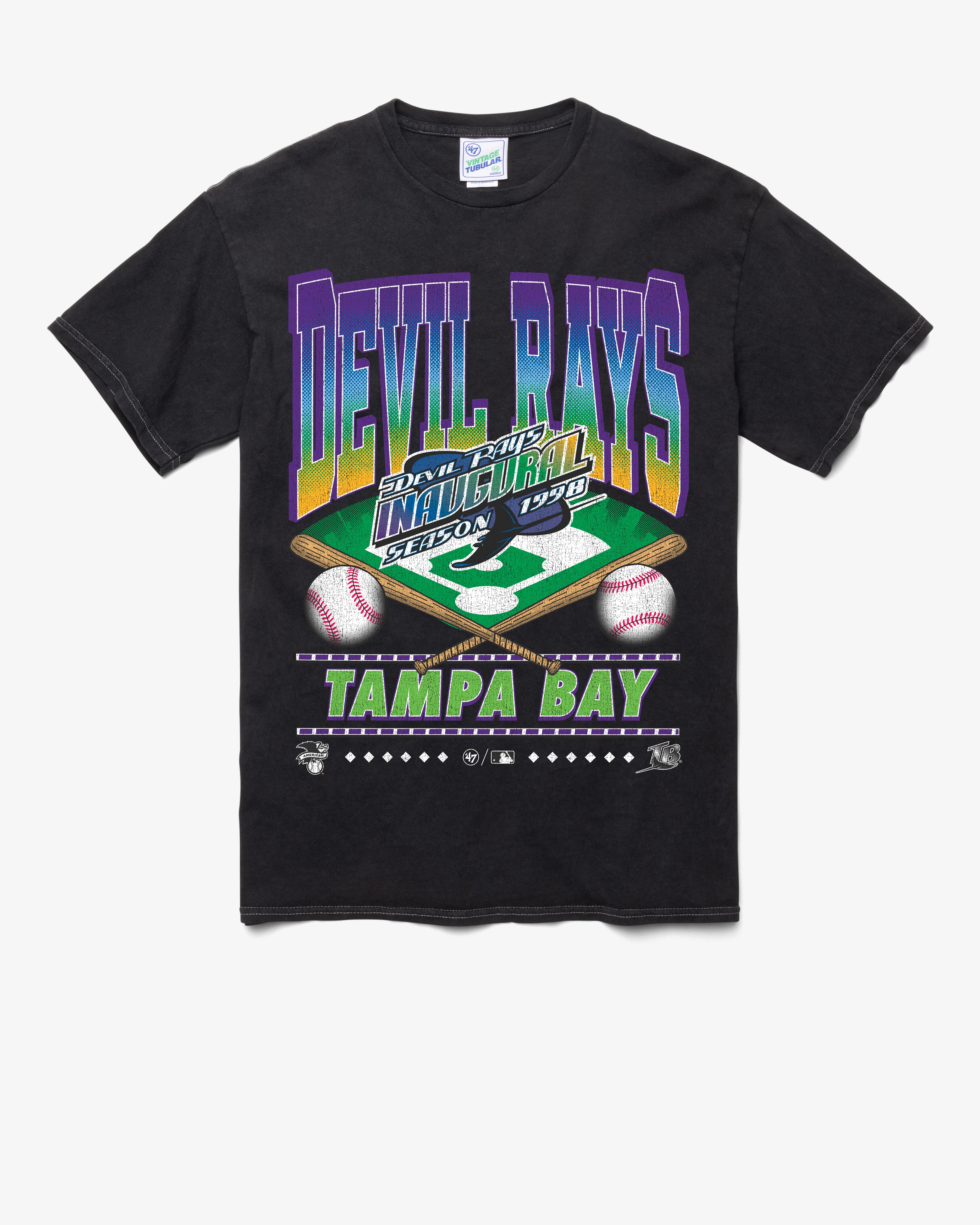 TAMPA BAY RAYS COOPERSTOWN STRAIGHT SHOT VINTAGE '47 TUBULAR TEE