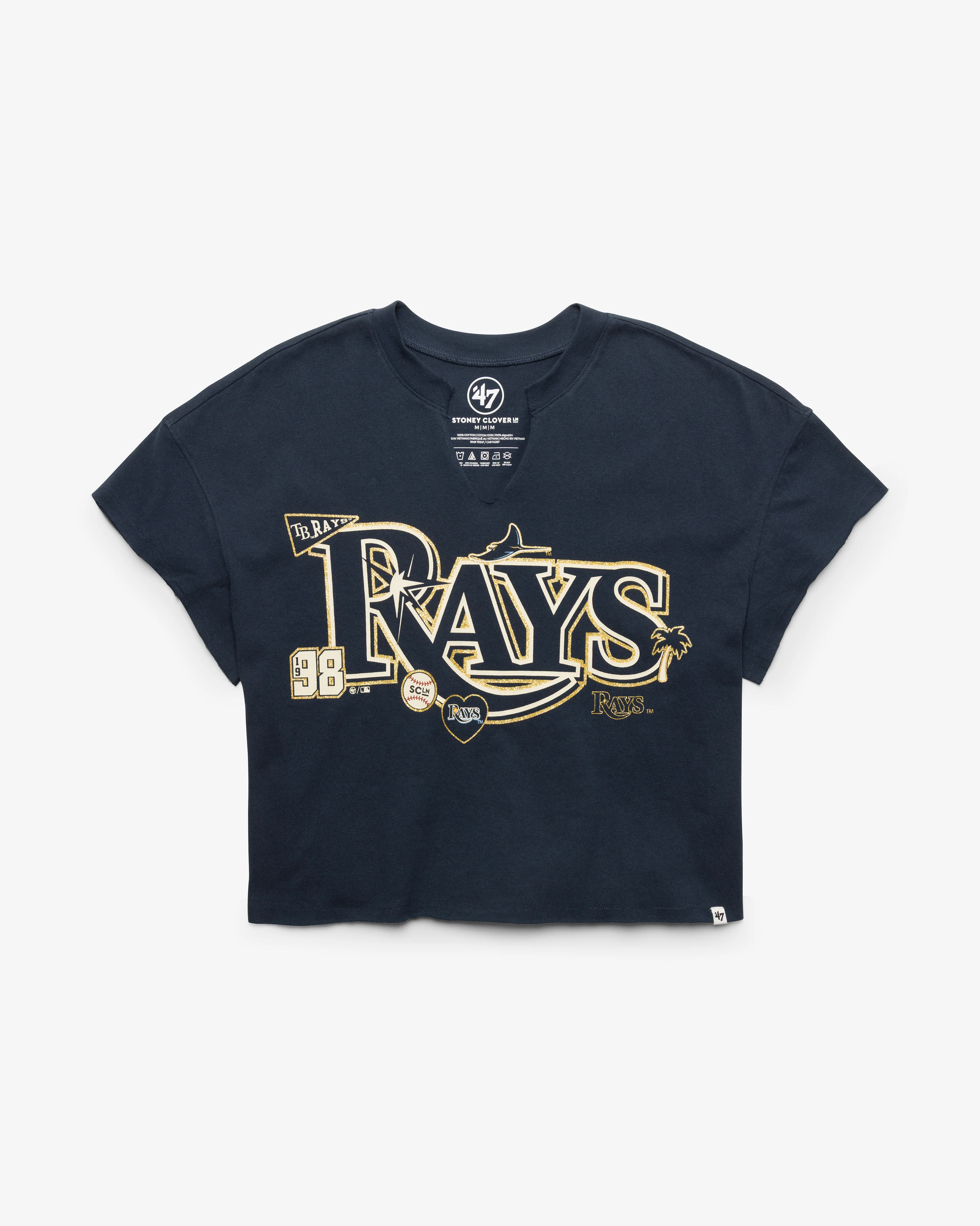 TAMPA BAY RAYS STONEY CLOVER LANE X '47 OVERSIZED NOTCH NECK TEE WOMENS