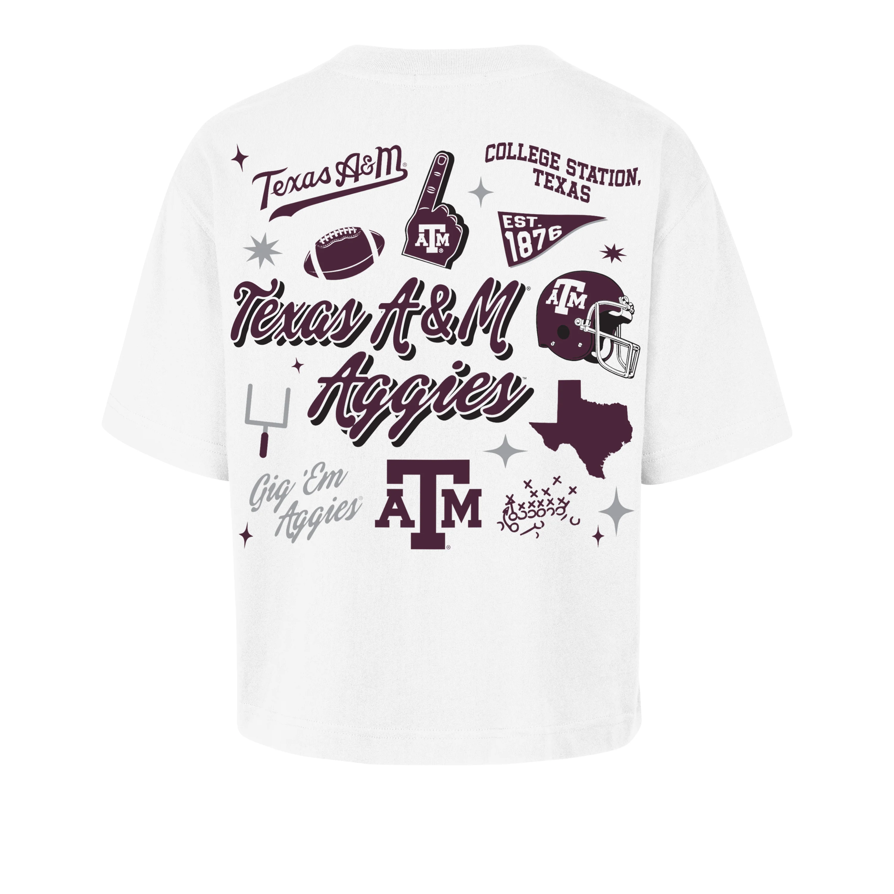 TEXAS A&M AGGIES COLLAGE SCRIPT '47 REED CITY TEE WOMENS - Image 2
