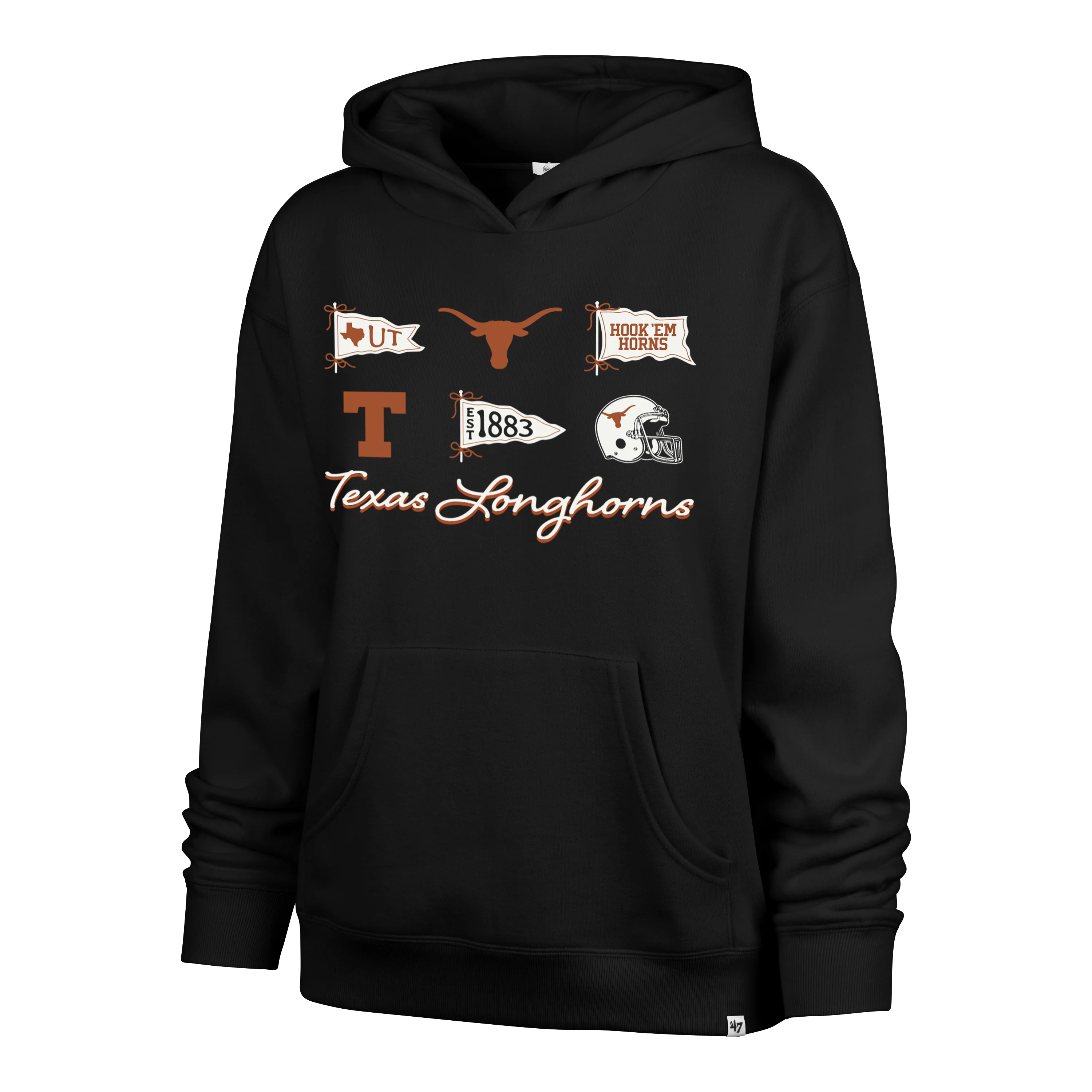 TEXAS LONGHORNS BOW AND BANNERS '47 NAOMI HOOD WOMENS
