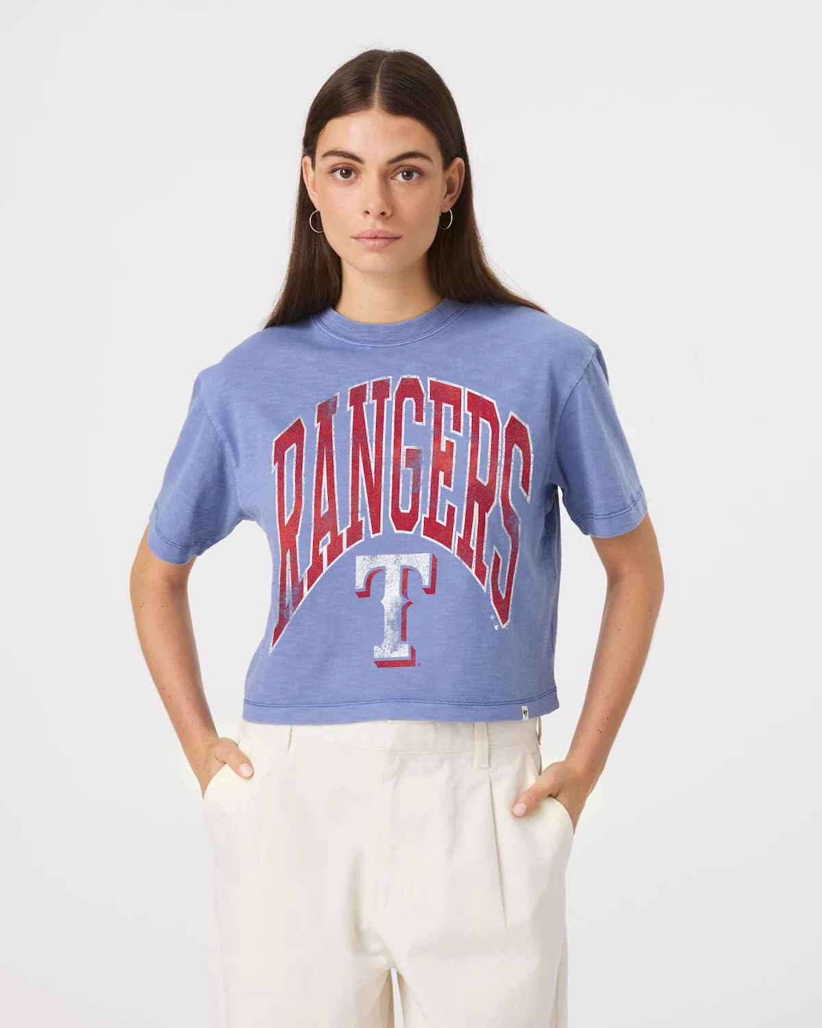 TEXAS RANGERS MINDI HEAVY '47 SLUB CROP TEE WOMENS